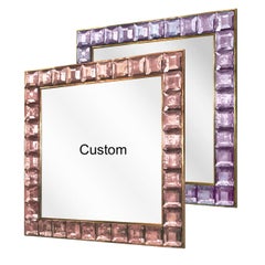 (1 of 2) Deposit for x2 Faceted Murano Glass Block Mirrors for Mirka