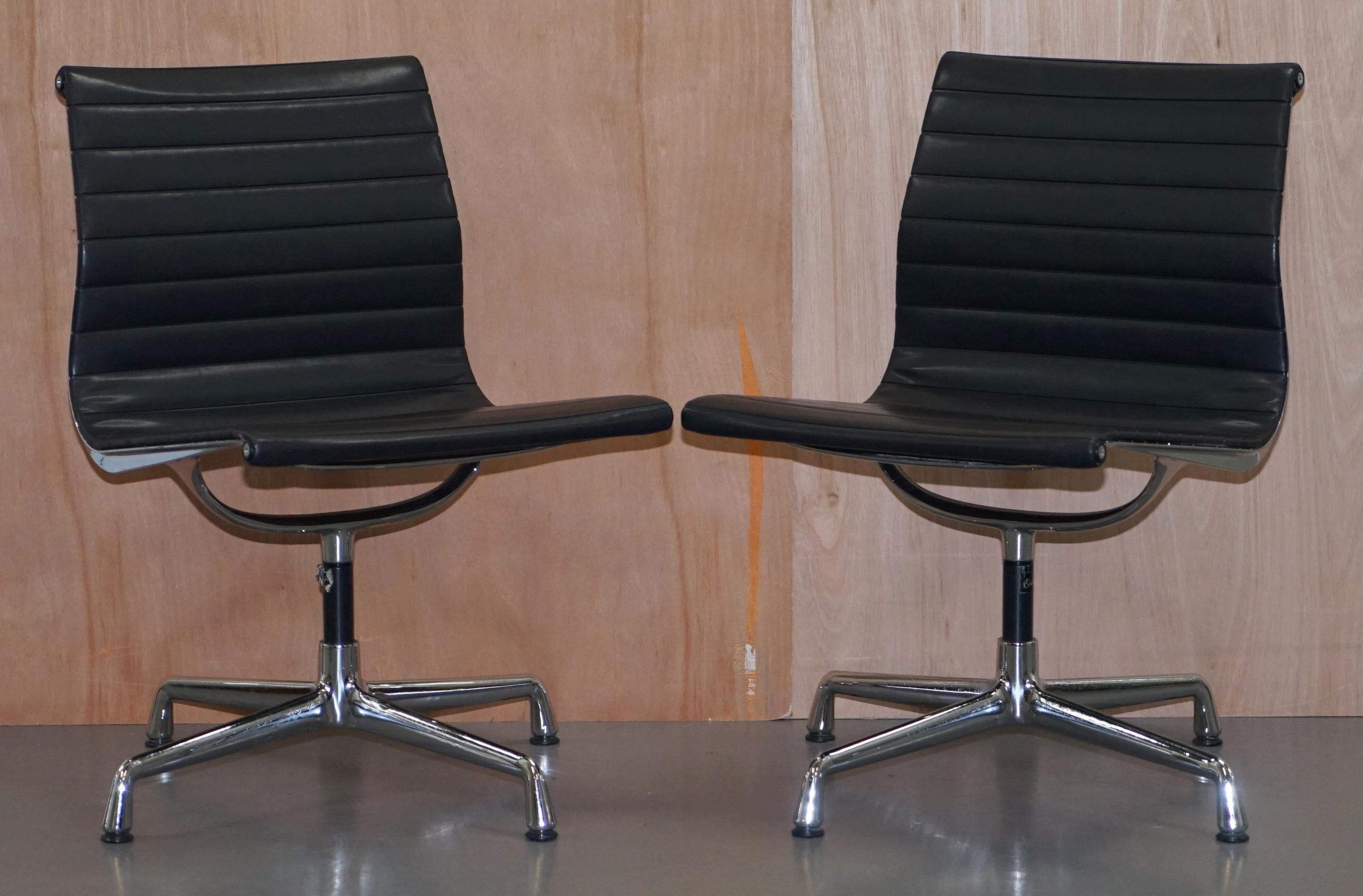 We are delighted to offer for sale this stunning 1 of 2 of vintage Charles Eames Vitra black leather EA101 office swivel chairs RRP £1891 each

This auction is for one chair with the option to buy two, the retail for one chair is as mentioned