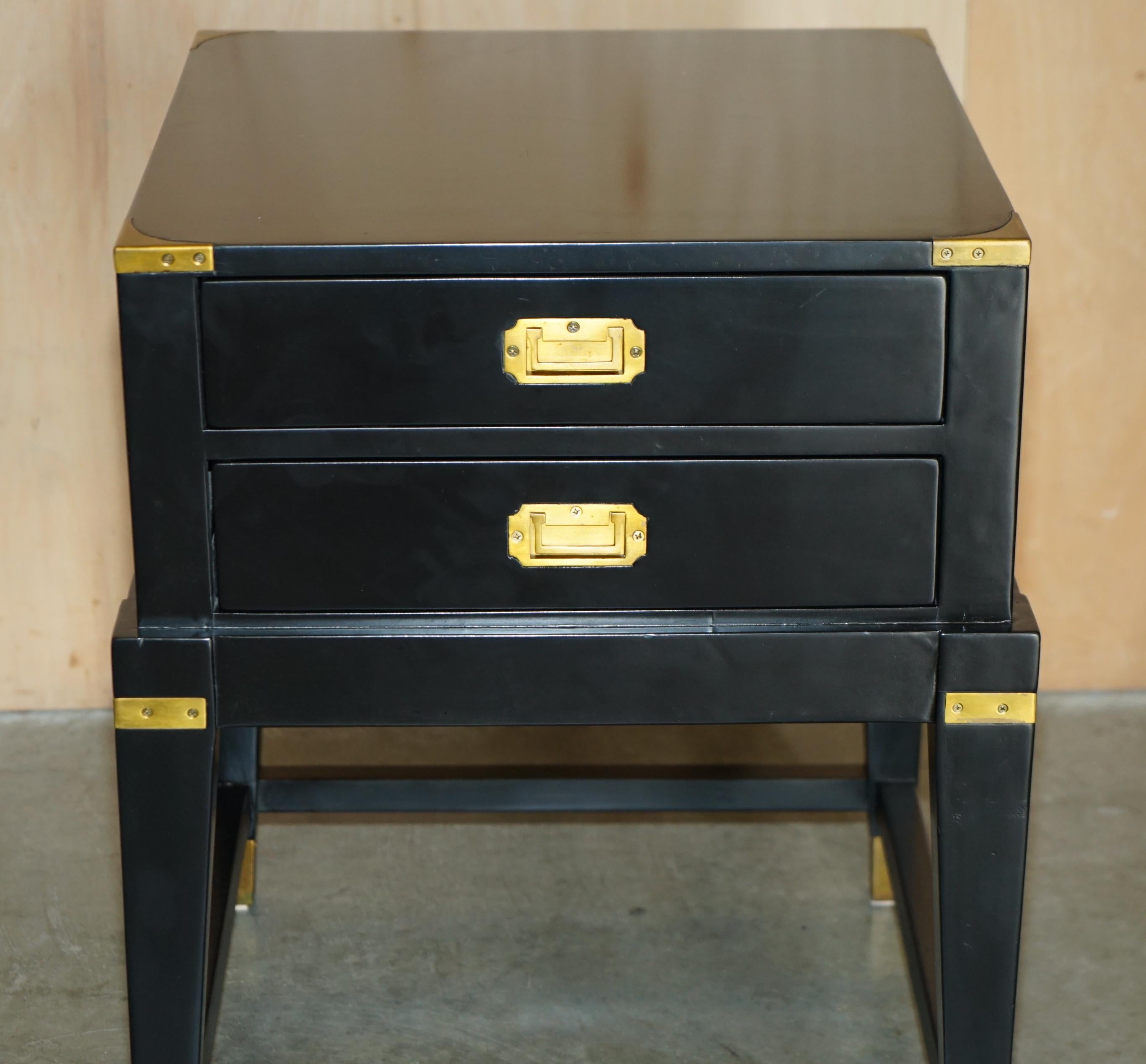 Royal House Antiques

Royal House Antiques is delighted to offer for sale 1 of 2 Ebonised with brass fixings Nightstand or side end table made in the Military Campaign style 

Please note the delivery fee listed is just a guide, it covers within the