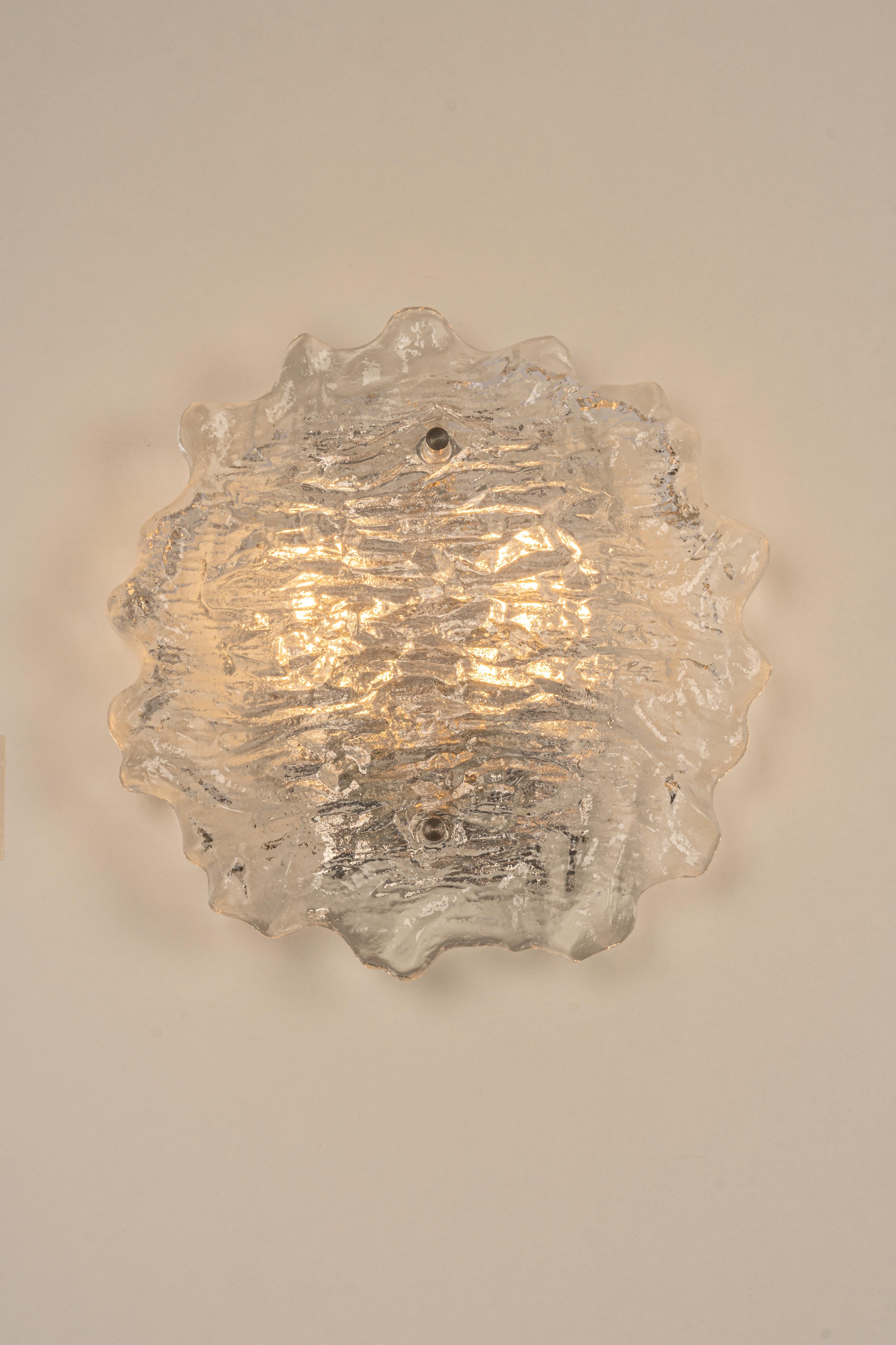 1 of 2 Exclusive Sputnik Crystal Glass Wall Sconce by Peill & Putzler, Germany For Sale 2