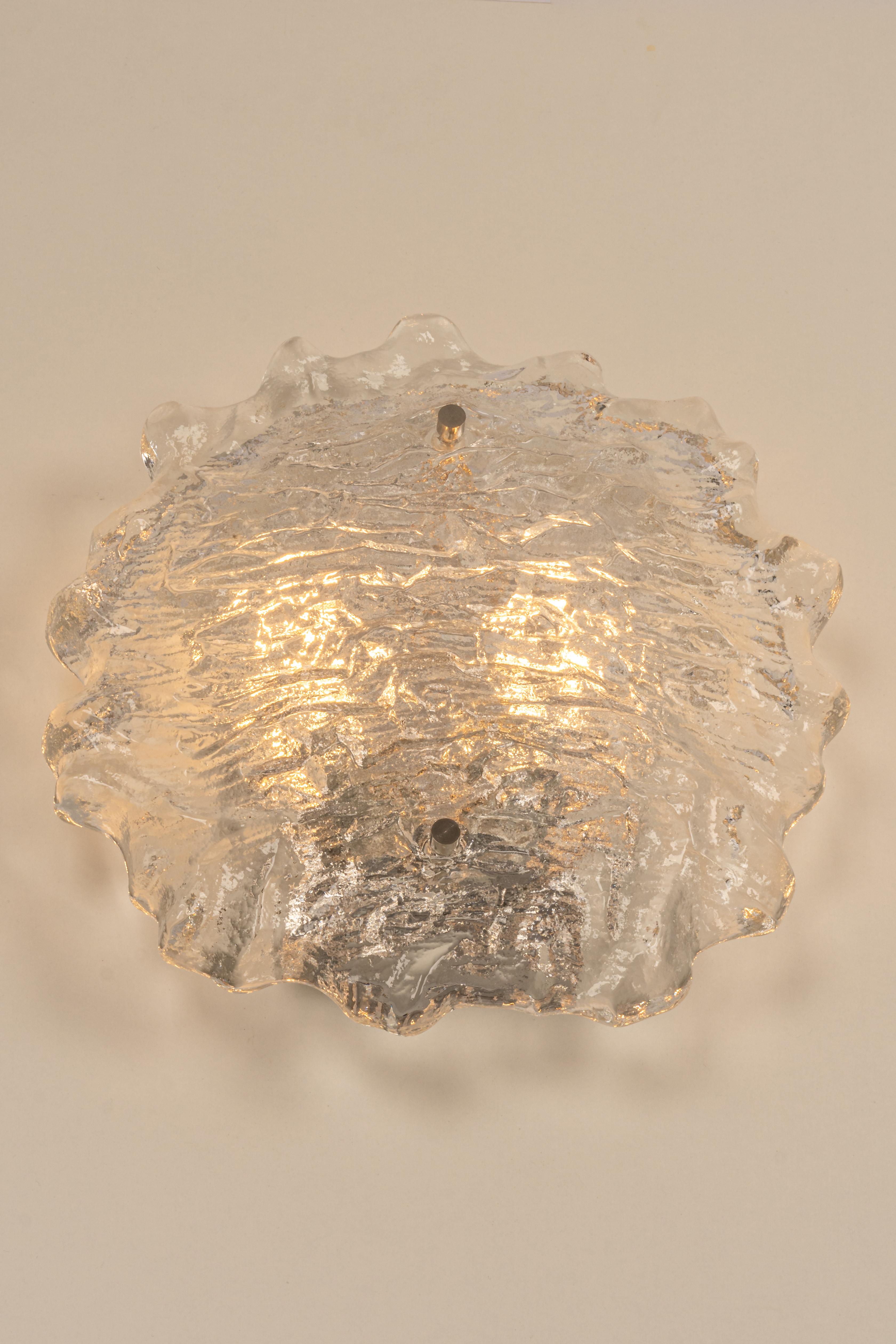 1 of 2 Exclusive Sputnik Crystal Glass Wall Sconce by Peill & Putzler, Germany For Sale 3