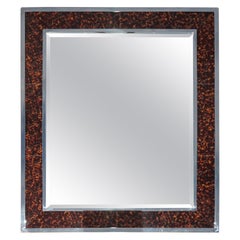1 VON 2 EXQUISITE RALPH LAUREN CITY MODERN SPIEGEL MIT CHROM-RAUCHGLASRAHMEN