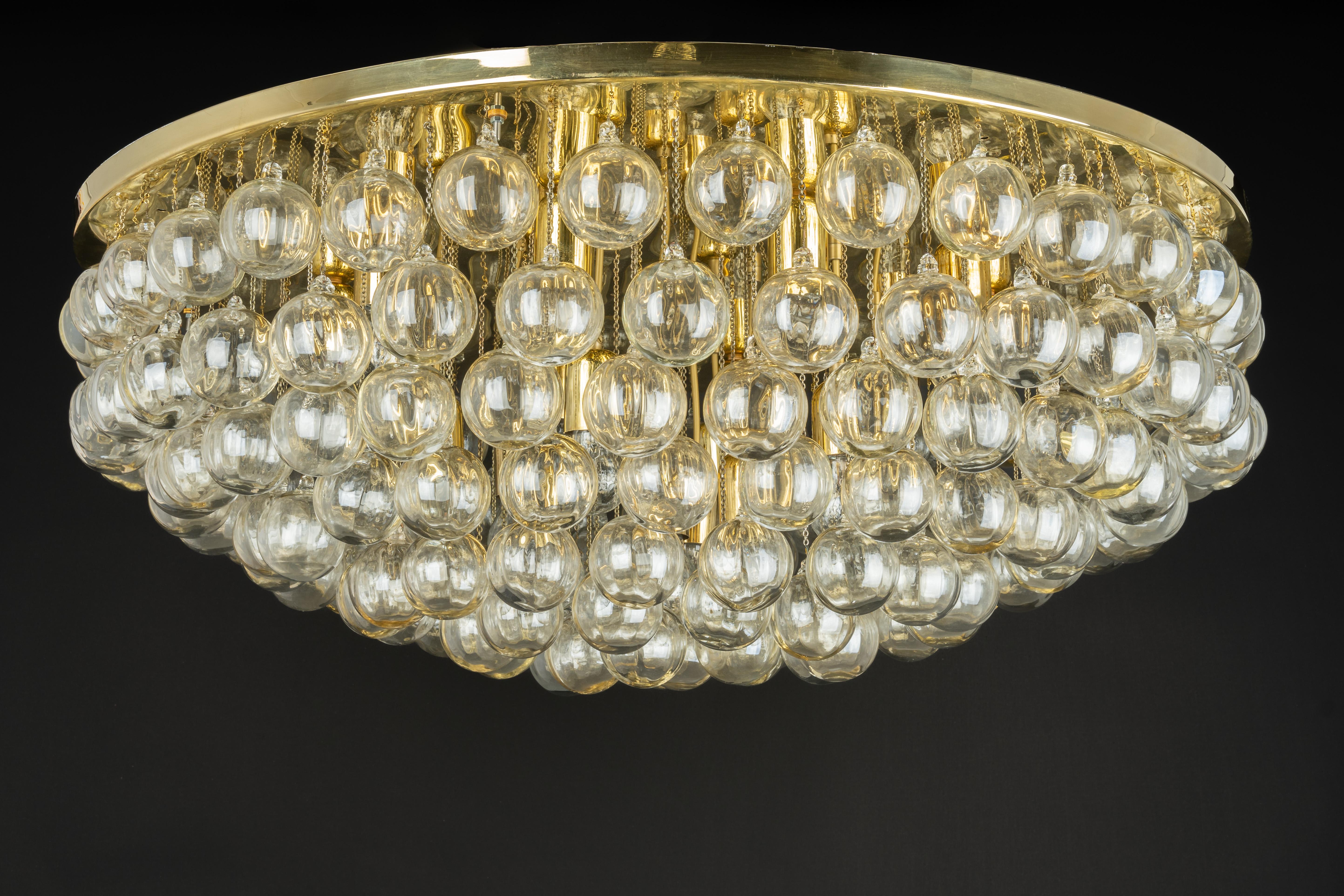 1 of 2 Extra Large Murano Glass Chandelier, Christoph Palme, Germany, 1970s For Sale 5