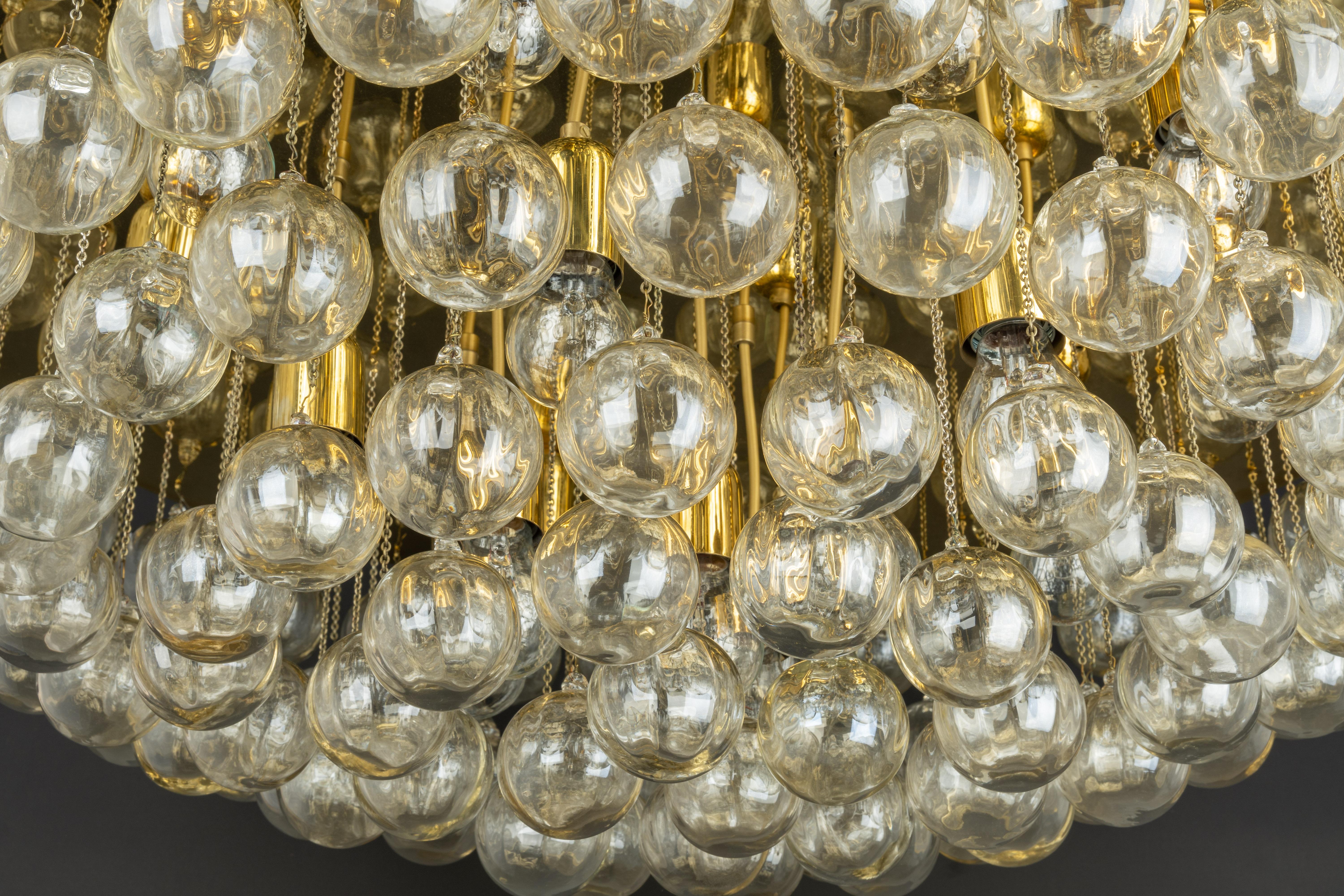 1 of 2 Extra Large Murano Glass Chandelier, Christoph Palme, Germany, 1970s For Sale 7