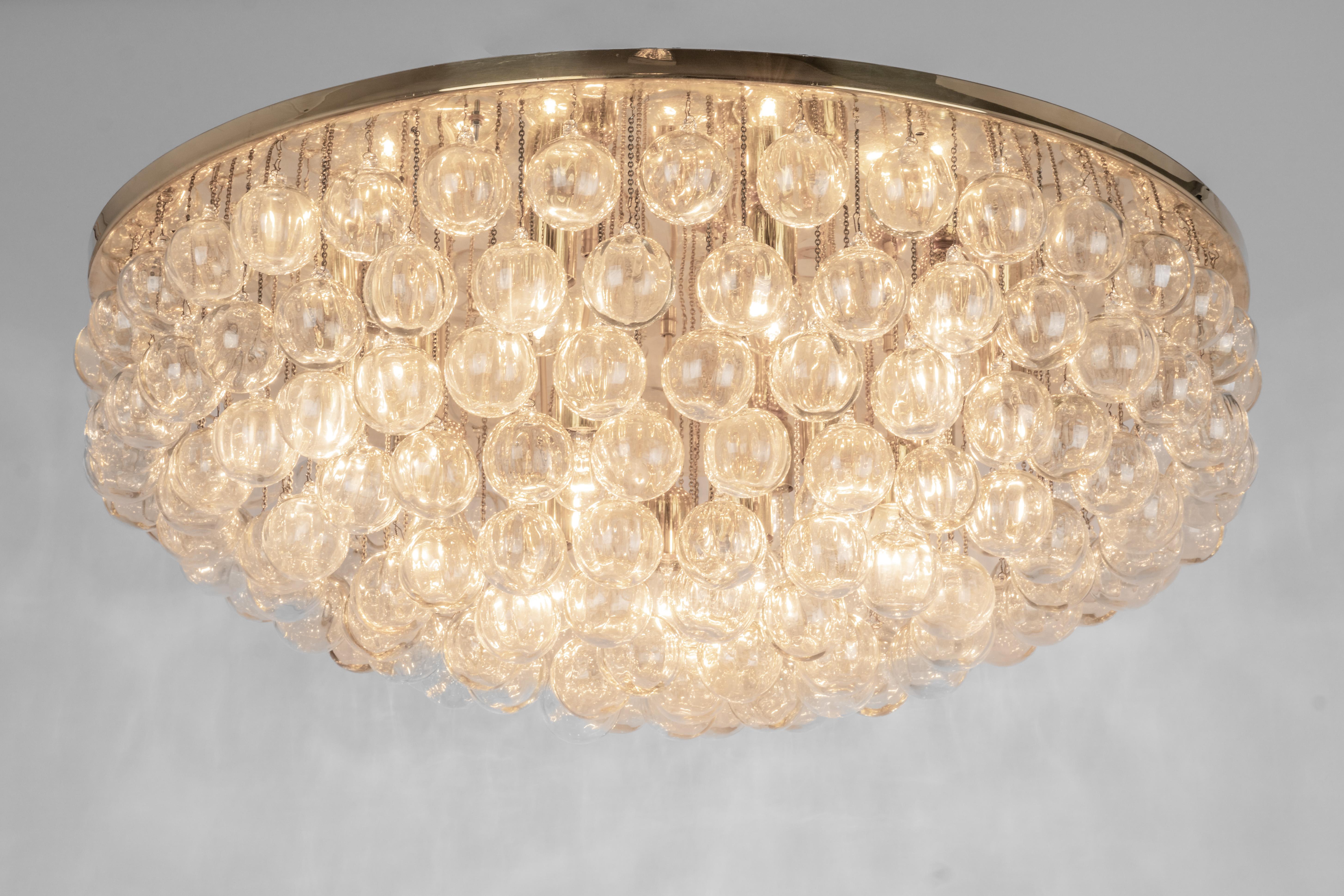 1 of 2 Extra Large Murano Glass Chandelier, Christoph Palme, Germany, 1970s For Sale 1