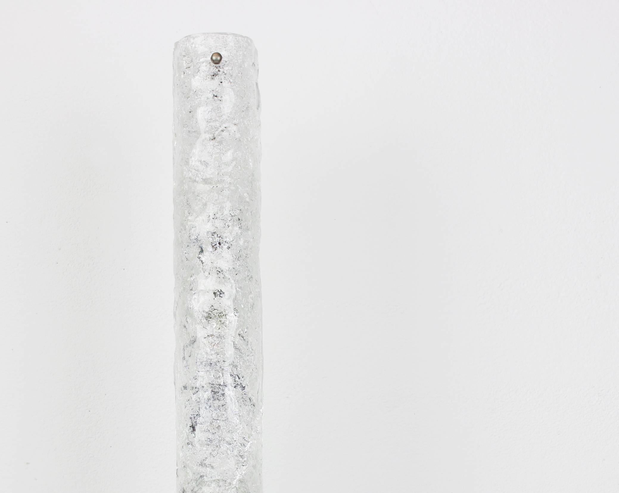 1 of 4 Extra Large Murano Ice Glass Sconces Modernist Wall Fixtures, Germany For Sale 4