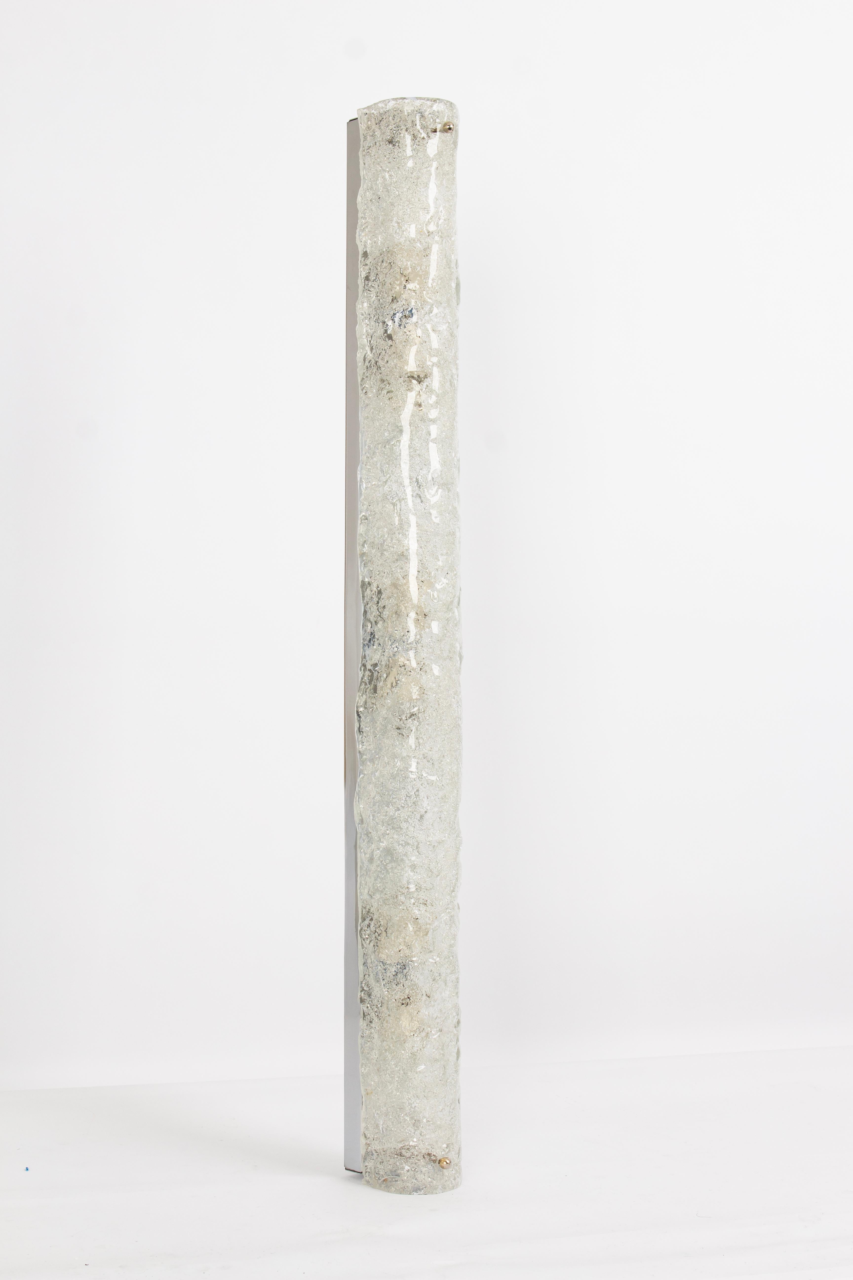 1 of 4 Extra Large Murano Ice Glass Sconces Modernist Wall Fixtures, Germany In Good Condition For Sale In Aachen, NRW