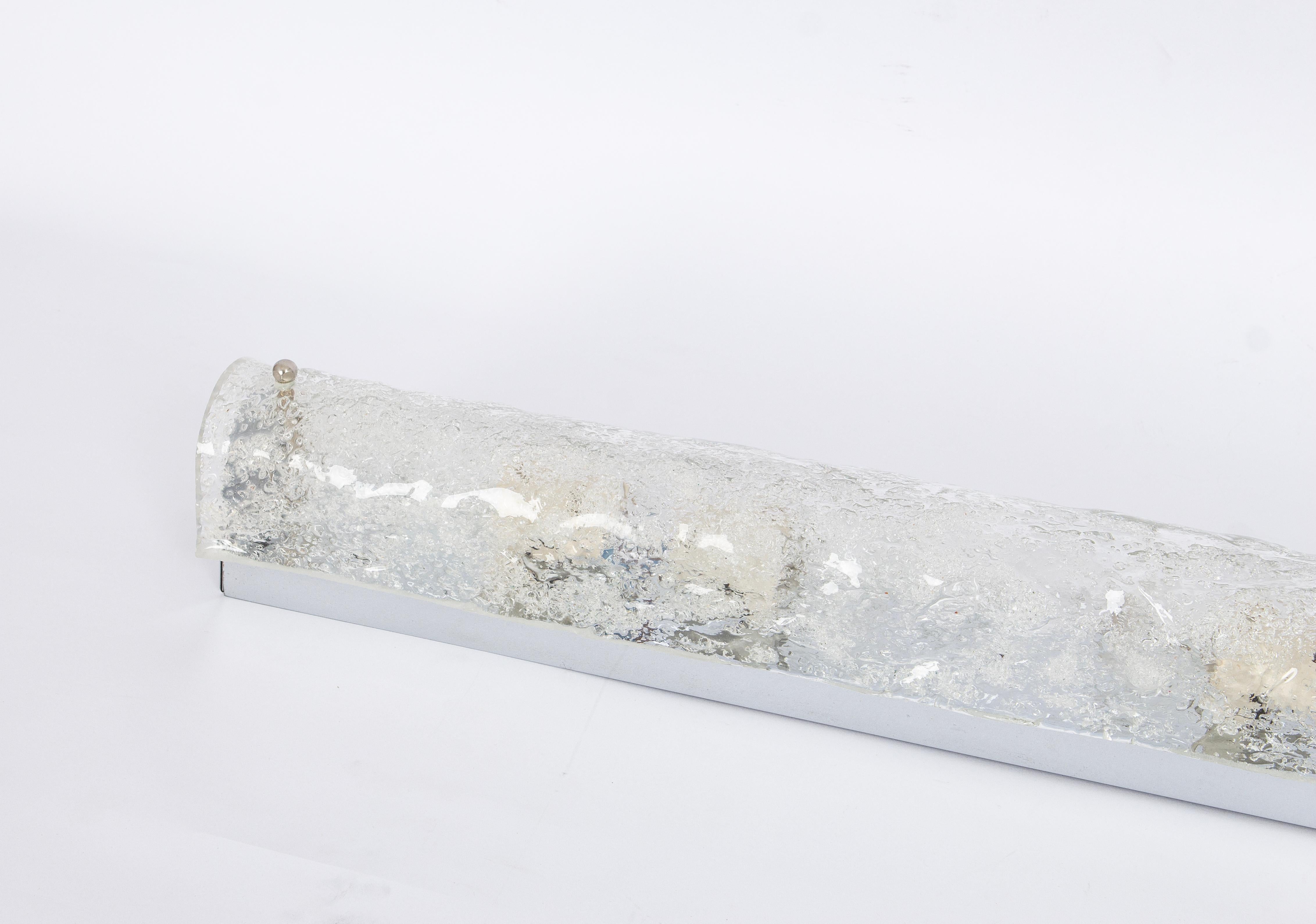 Murano Glass 1 of 4 Extra Large Murano Ice Glass Sconces Modernist Wall Fixtures, Germany For Sale