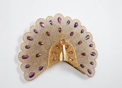 1 of 2 Extraordinary Large Rare Peacock Crystal Sconce by Palwa, Germany, 1960s