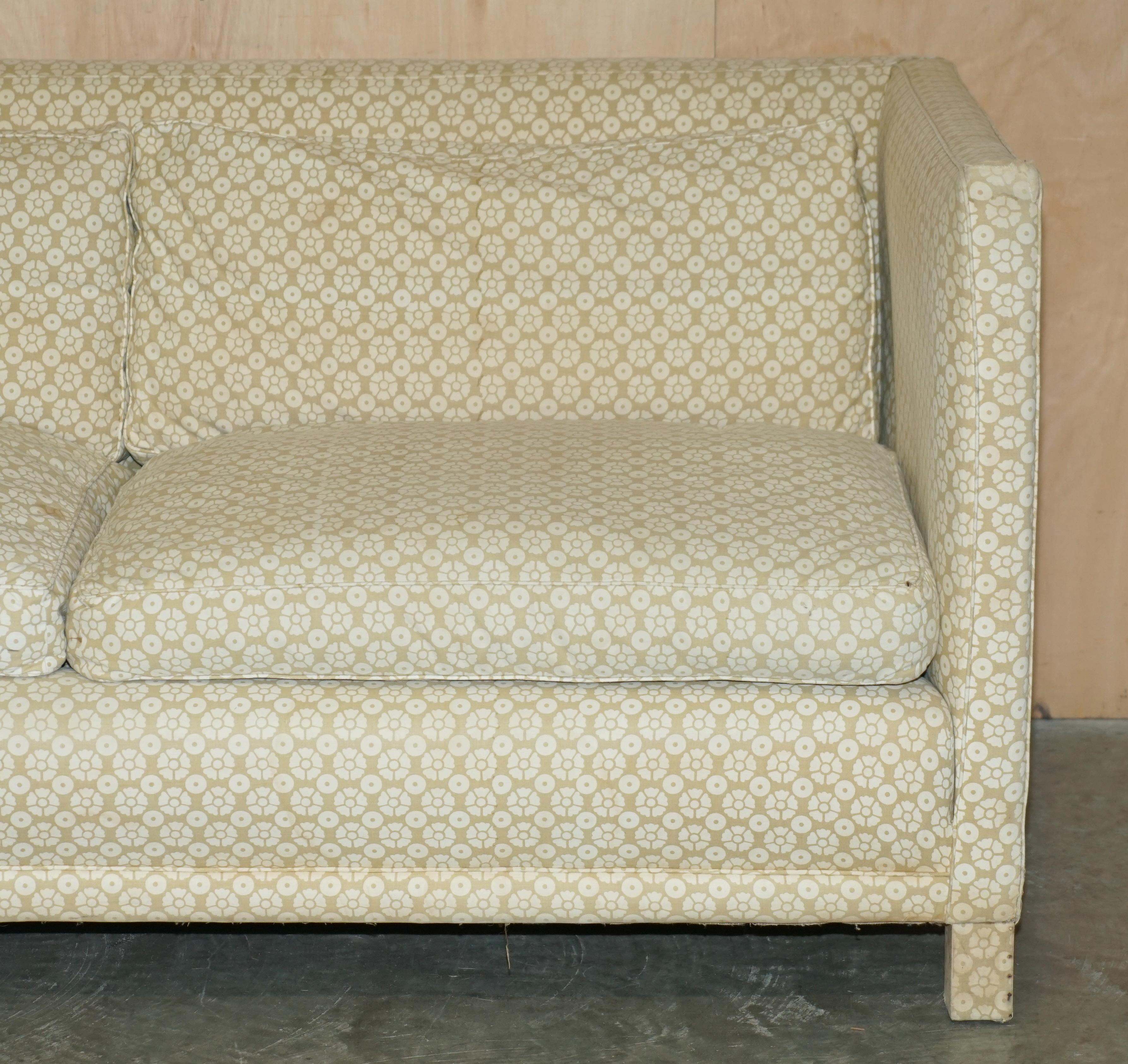 Upholstery 1 OF 2 FINE & IMPORTANT CiRCA 1969 DAVID HICKS SOFAS ORIGINAL TICKING FABRIC For Sale