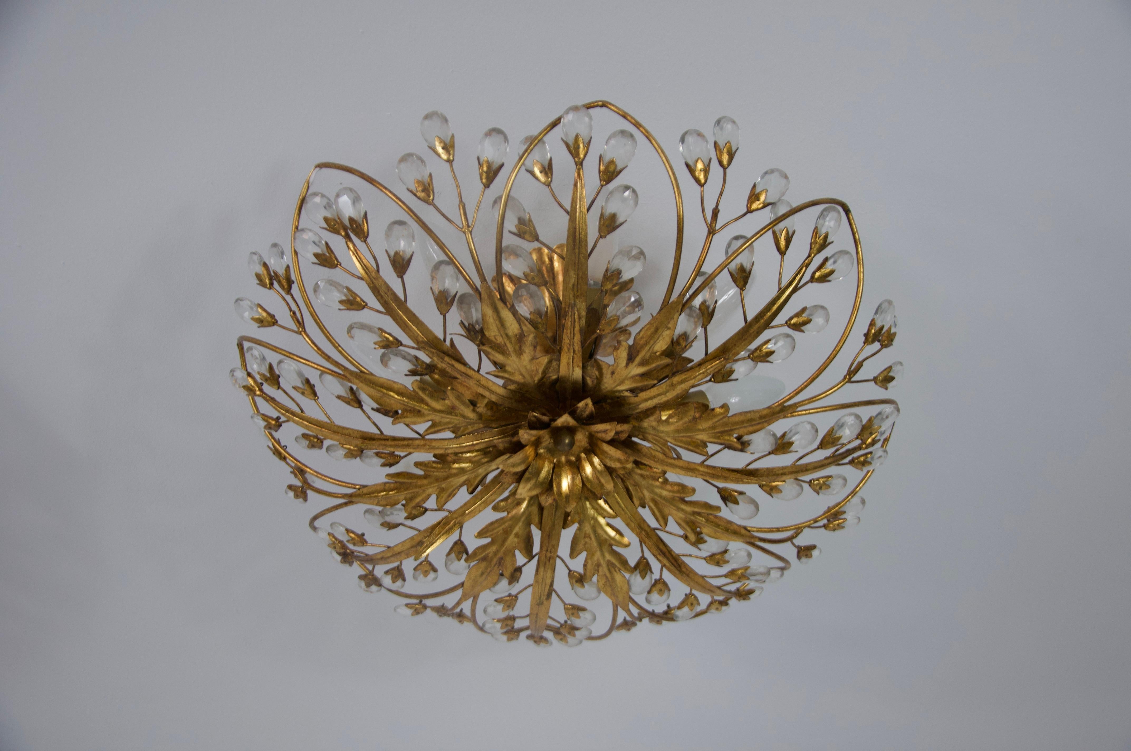 1 von 2 Florentine Flower Shape Flush Mount von Banci Firenze, Italien, 1970er Jahre (Handgefertigt) im Angebot