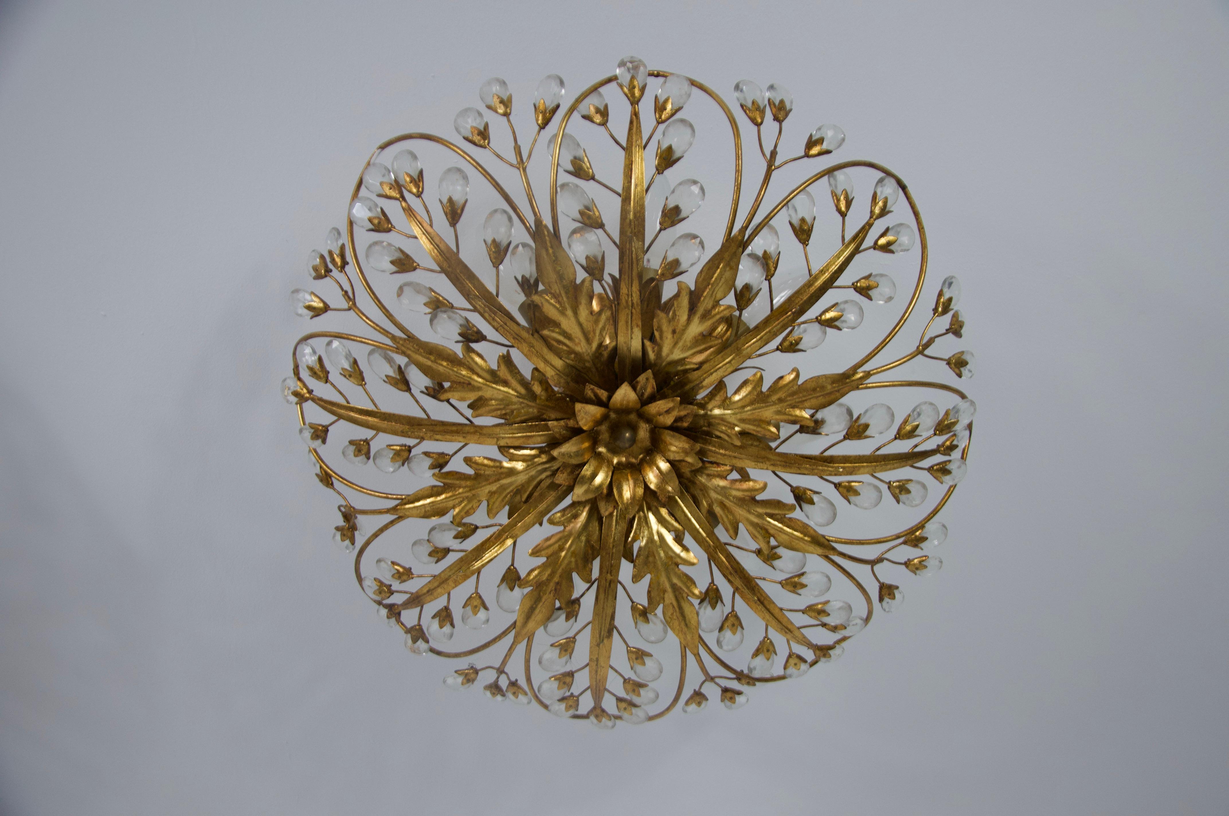1 von 2 Florentine Flower Shape Flush Mount von Banci Firenze, Italien, 1970er Jahre im Zustand „Gut“ im Angebot in Hagenbach, DE