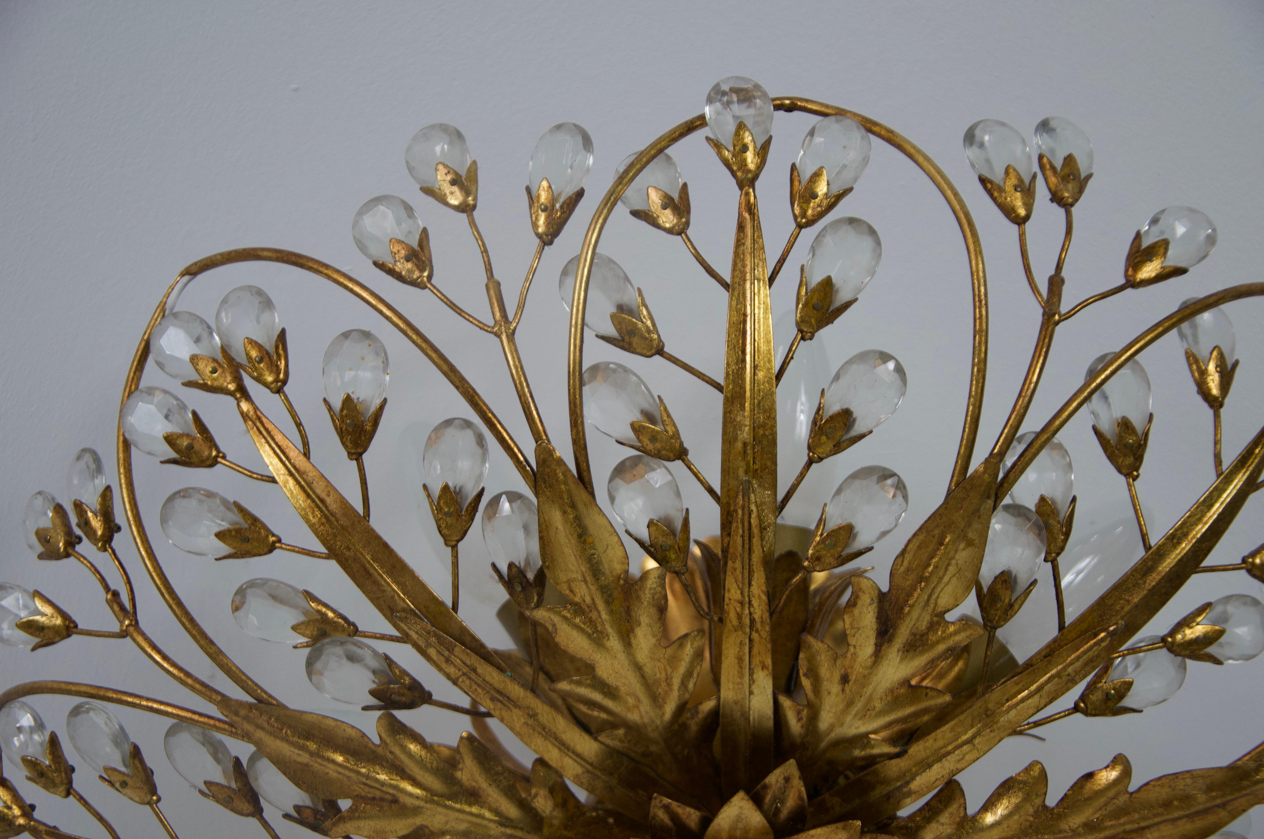 1 von 2 Florentine Flower Shape Flush Mount von Banci Firenze, Italien, 1970er Jahre (Ende des 20. Jahrhunderts) im Angebot
