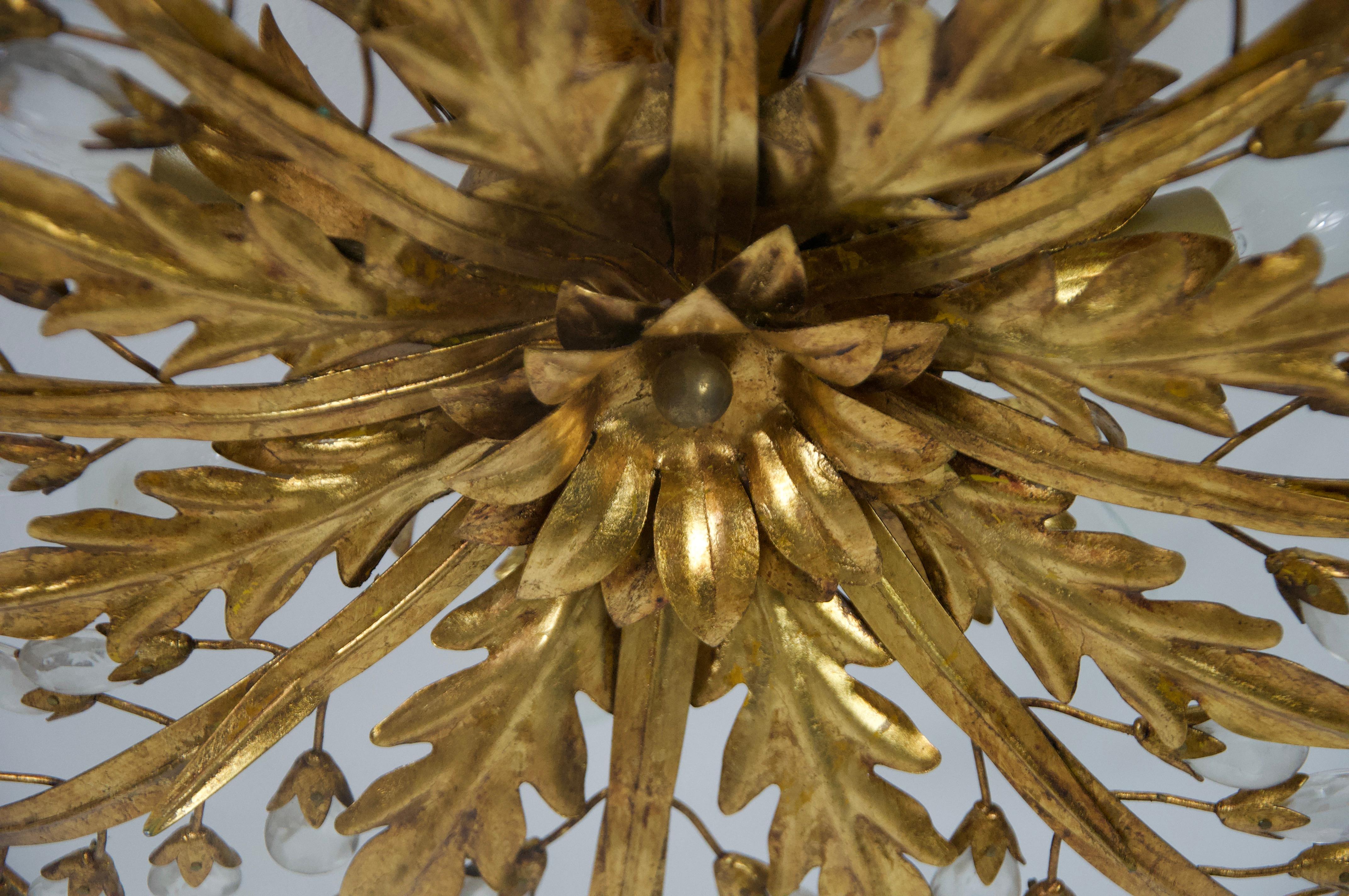1 von 2 Florentine Flower Shape Flush Mount von Banci Firenze, Italien, 1970er Jahre (Metall) im Angebot