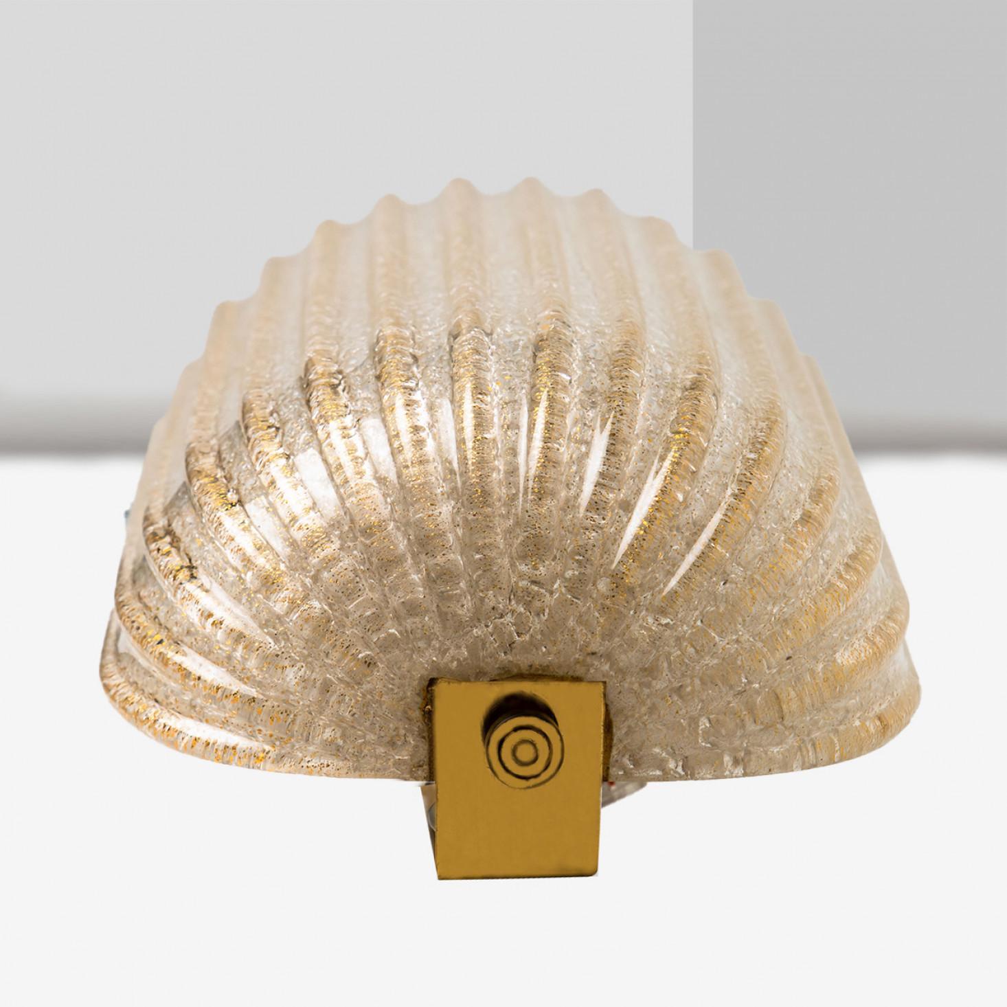 1 of 2 Fluted Murano Glass Wall Sconces Barovier, Italy, 1960s 4