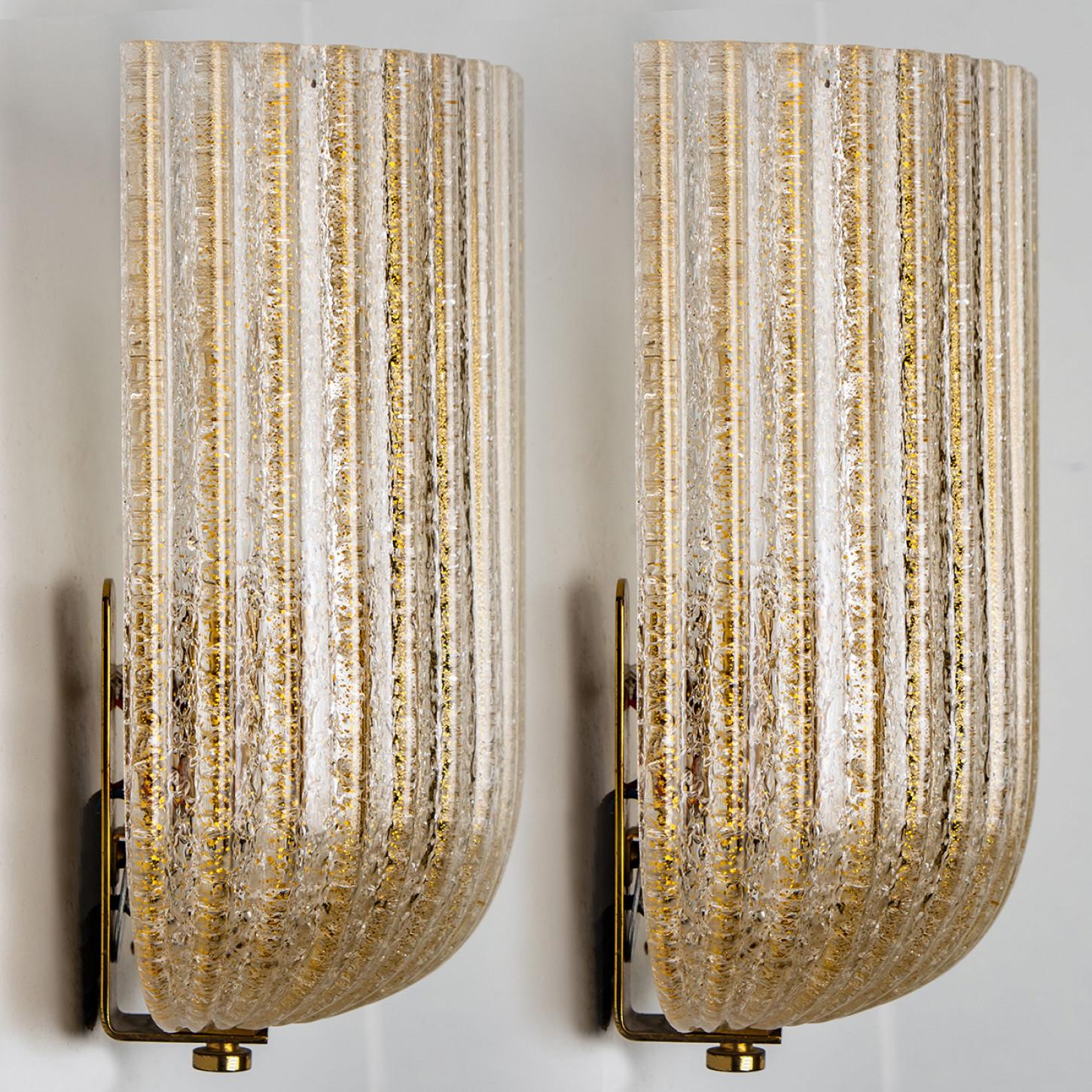 1 of 2 Fluted Murano Glass Wall Sconces Barovier, Italy, 1960s For Sale 7