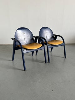 1 of 2 French Postmodern Armchairs by Baumann, 1980s France