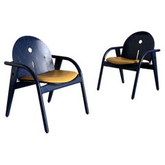 1 des 2 fauteuils postmodernes français de Baumann, années 1980, France