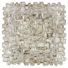 1. de 2 lampes murales géométriques en verre bullé encastrées par Hoffmann Leuchten des années 1960