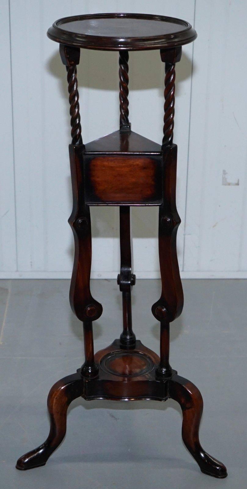 We are delighted to offer for sale one of two lovely George III style hand made from English mahogany lamp table or jardinière stand

A very good looking and well-made piece, the drawers as mentioned are faux so for display only 

We have deep