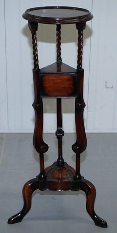 1 of 2 George III Style Mahogany Jardinière Display Stands with Two Faux Drawers
