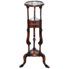 1 of 2 George III Style Mahogany Jardinière Display Stands with Two Faux Drawers