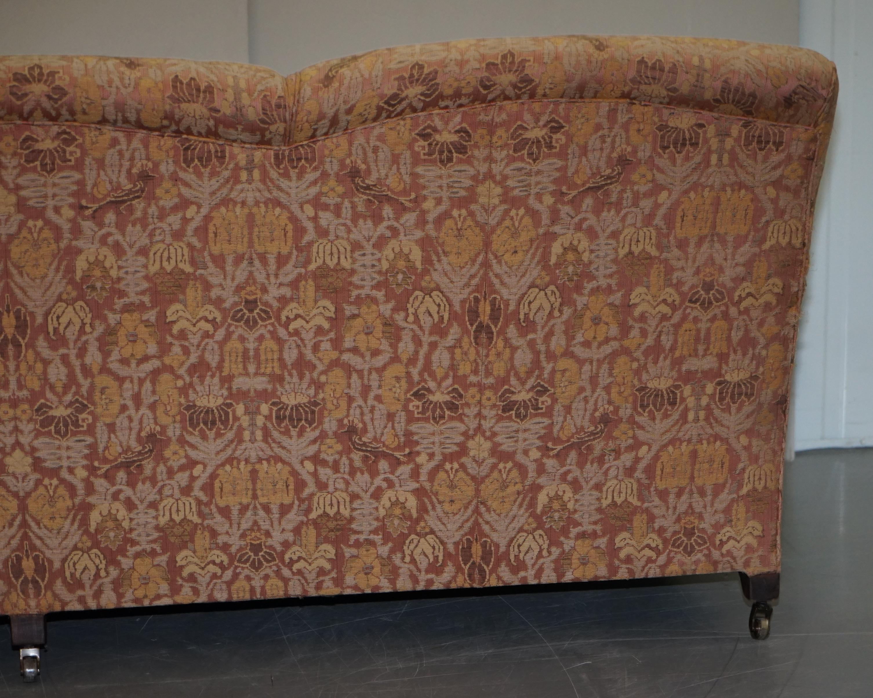 1 of 2 George Smith Scroll Arm Three-Seat Sofas Embroidered Fabric 9
