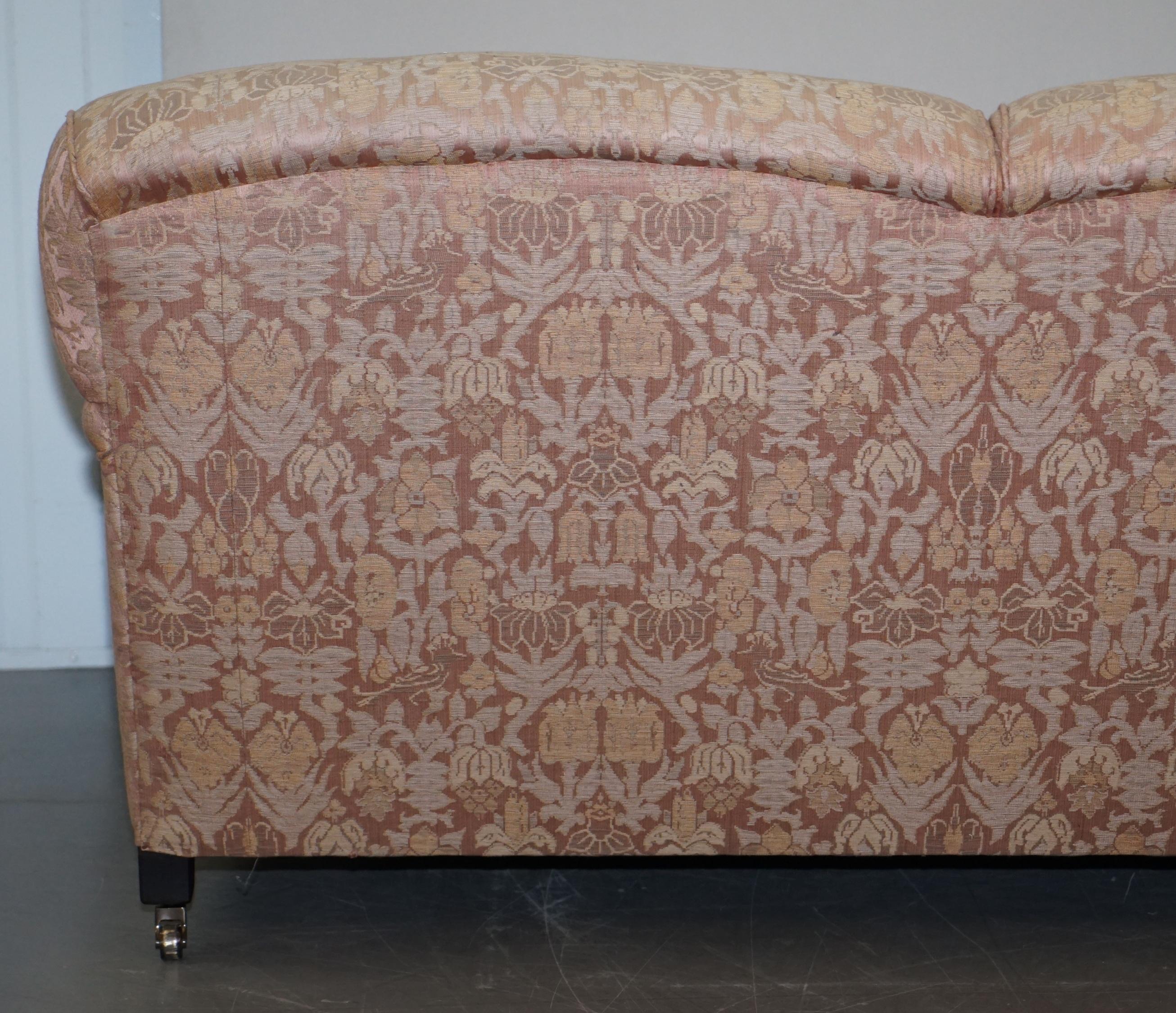 1 of 2 George Smith Scroll Arm Two-Seat Sofas Embroidered Fabric 7