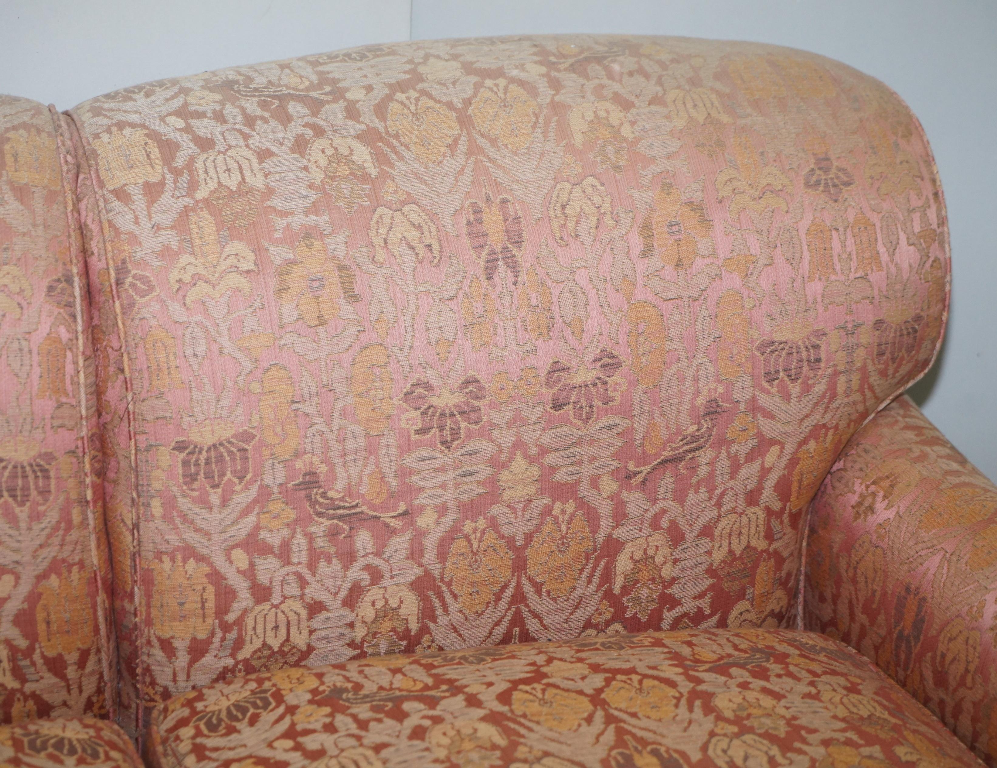 1 of 2 George Smith Scroll Arm Two-Seat Sofas Embroidered Fabric 1