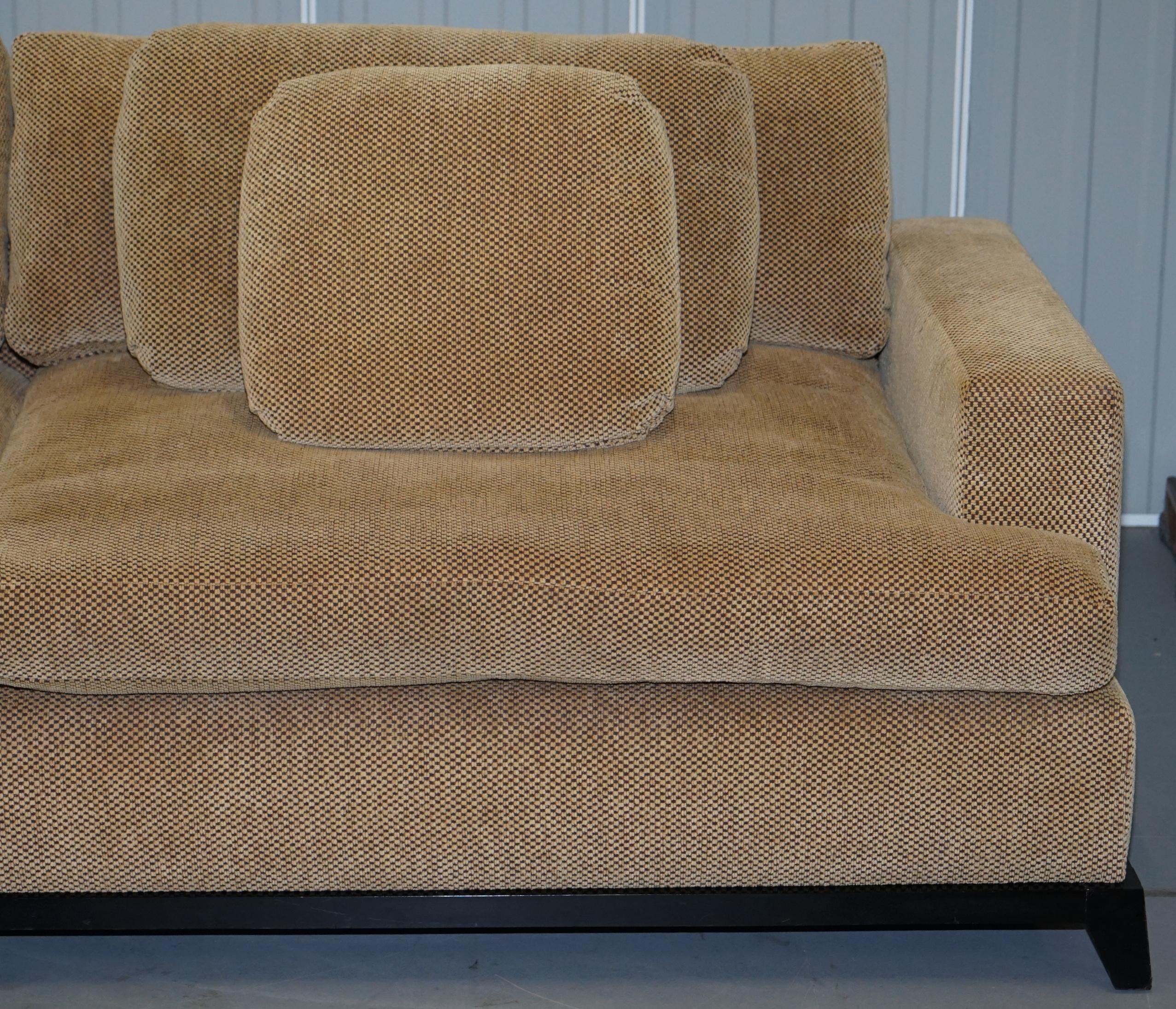 sofa with feather filled cushions