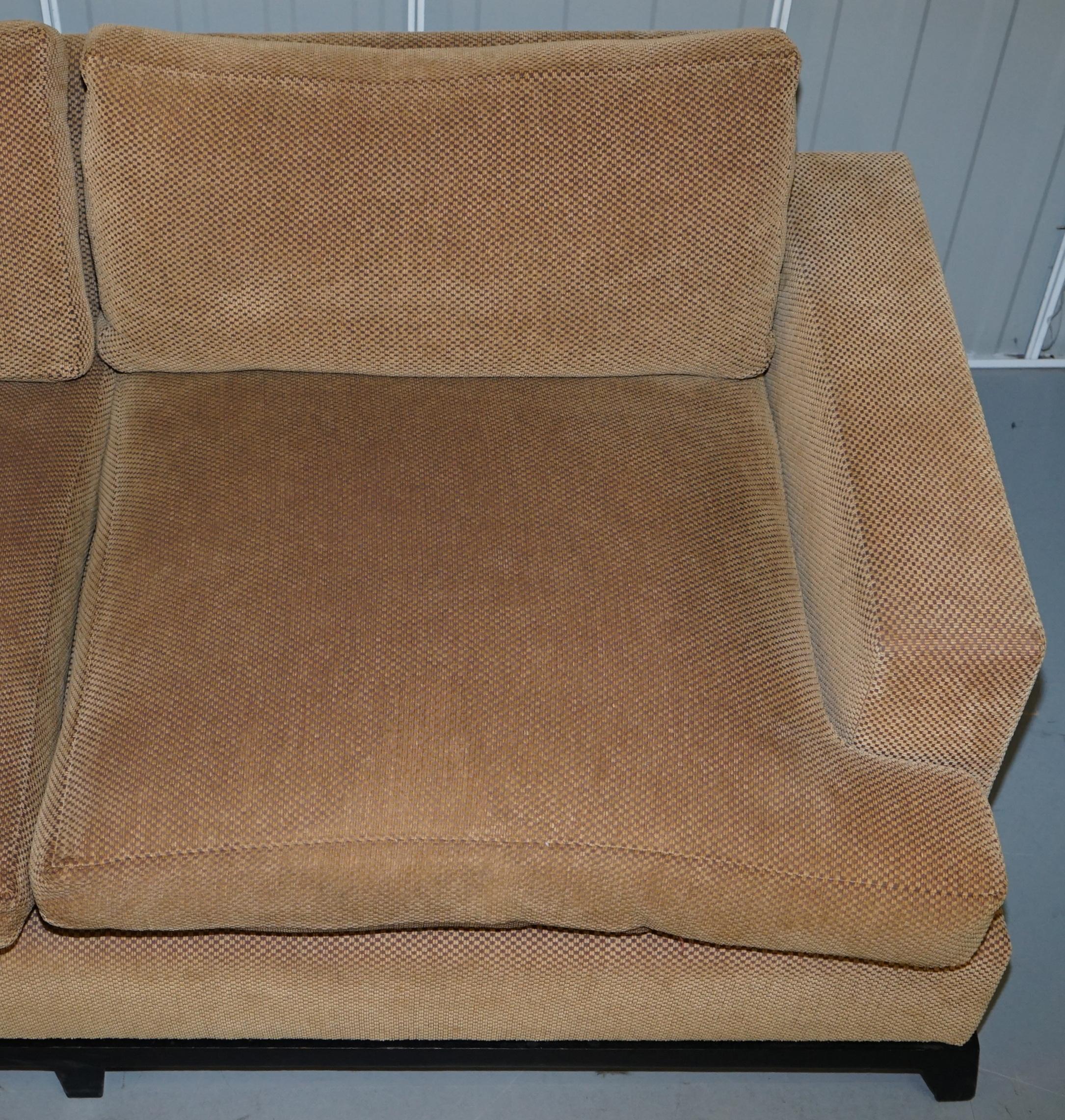 Hand-Carved 1 of 2 George Smith Signature Square Arm Sofa Feather Filled Cushions