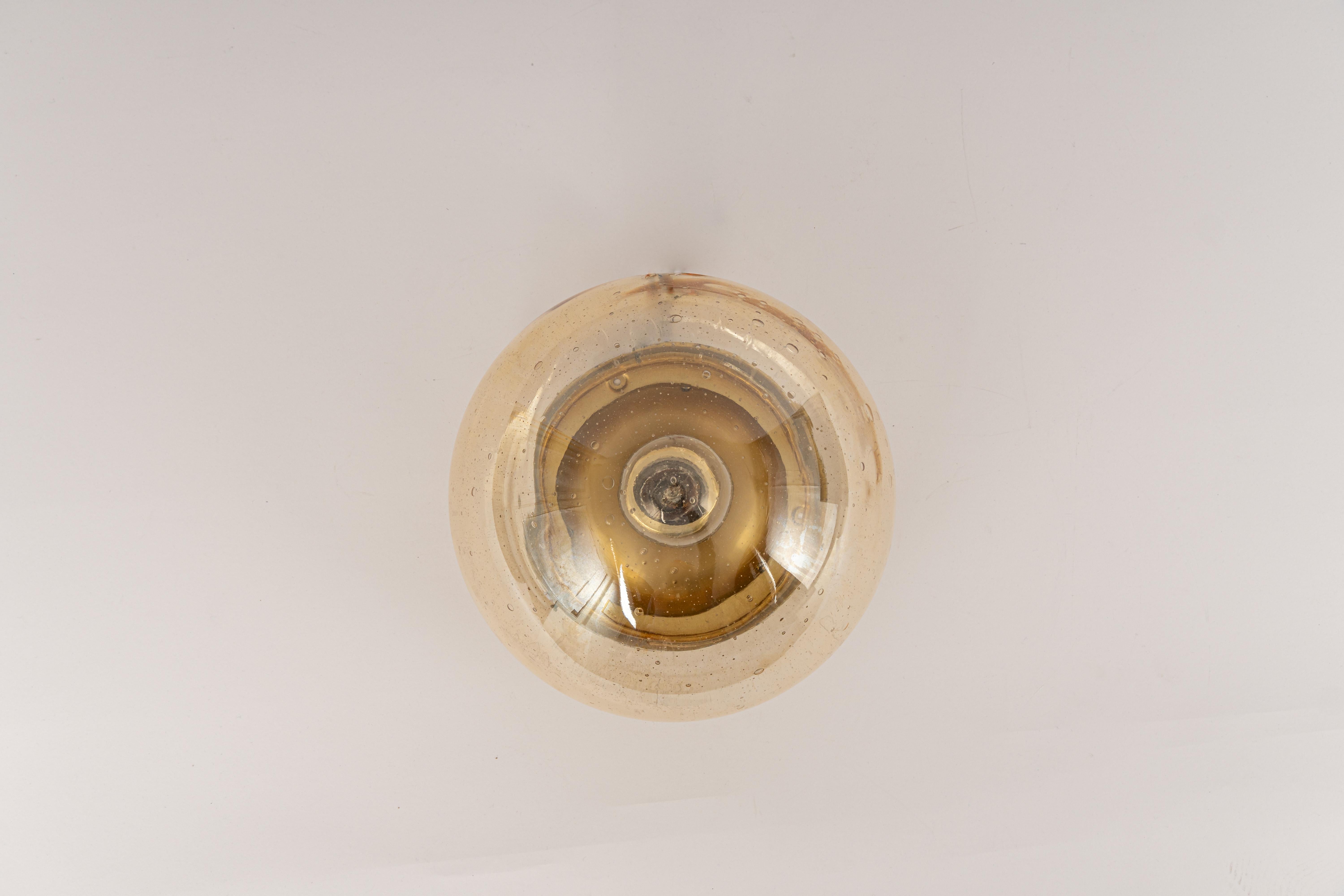 Mid-Century Modern 1 of 2 Glass Ceiling Wall Lights by Hoffmeister, Germany, 1960s