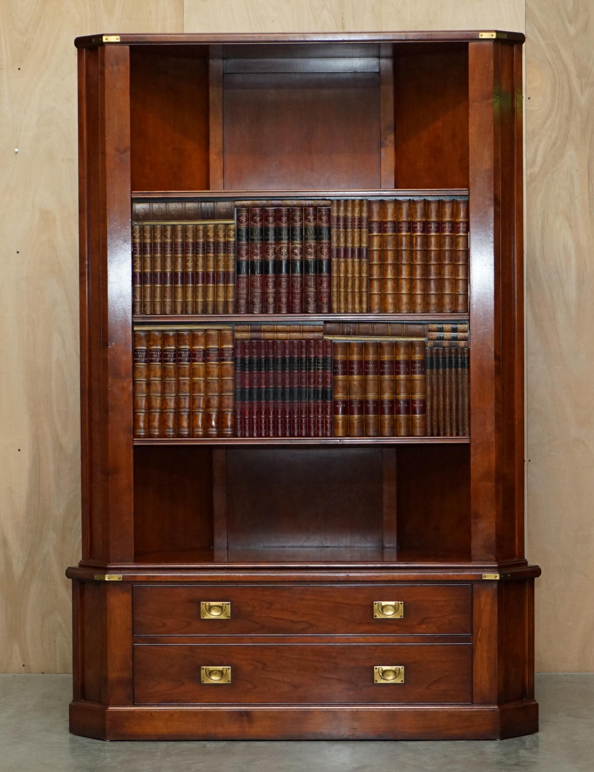 We are delighted to offer for sale 1 of 2 very rare hand made in by Kennedy Furniture and retailed through Harrods London solid mahogany Bookcase TV media stands with faux book front.

I have as mentioned two of these exactly the same, this sale