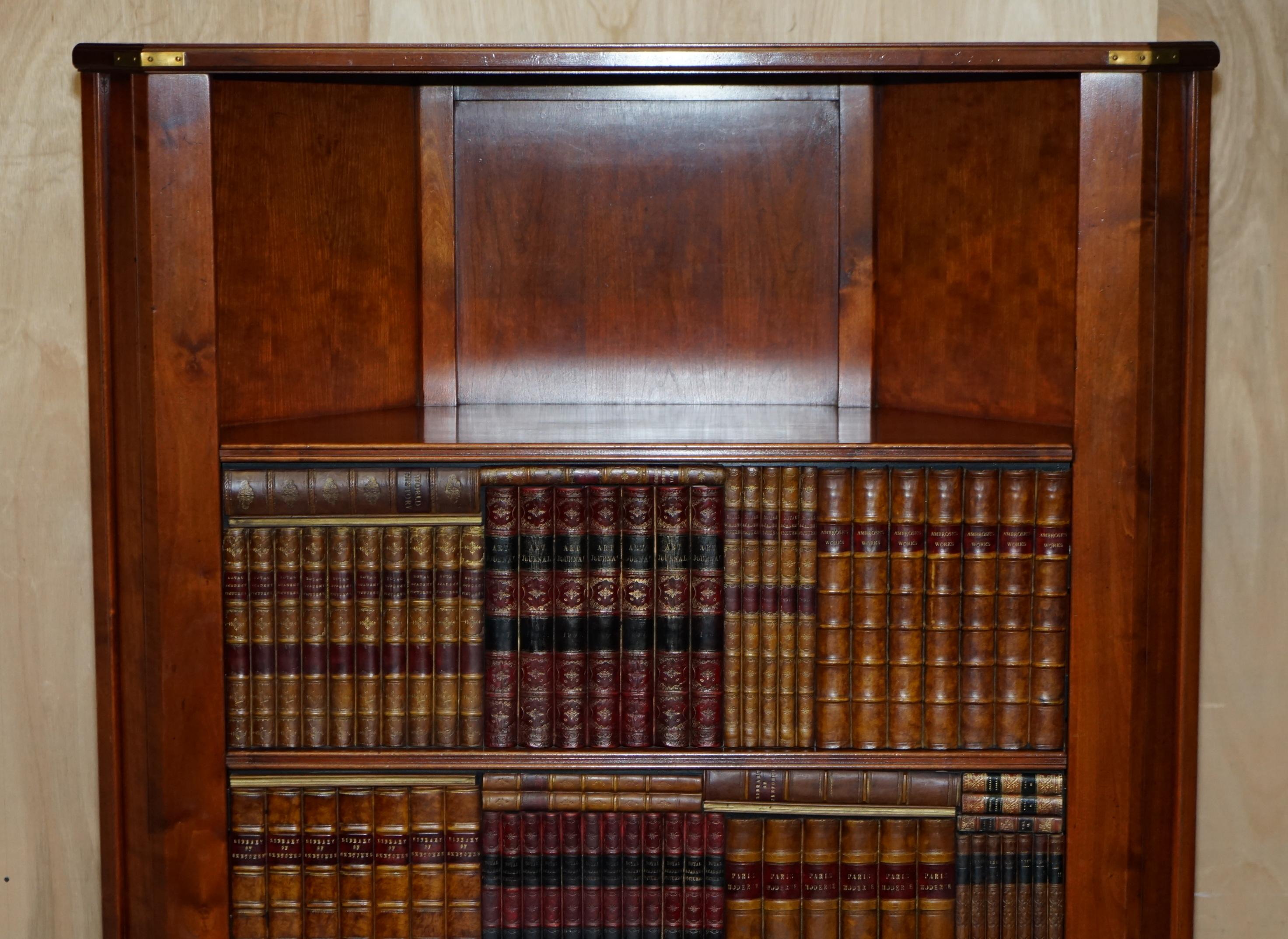Campaign 1 of 2 Harrods London Kennedy Hardwood Bookcase Home Bar Cabinet Faux Books For Sale