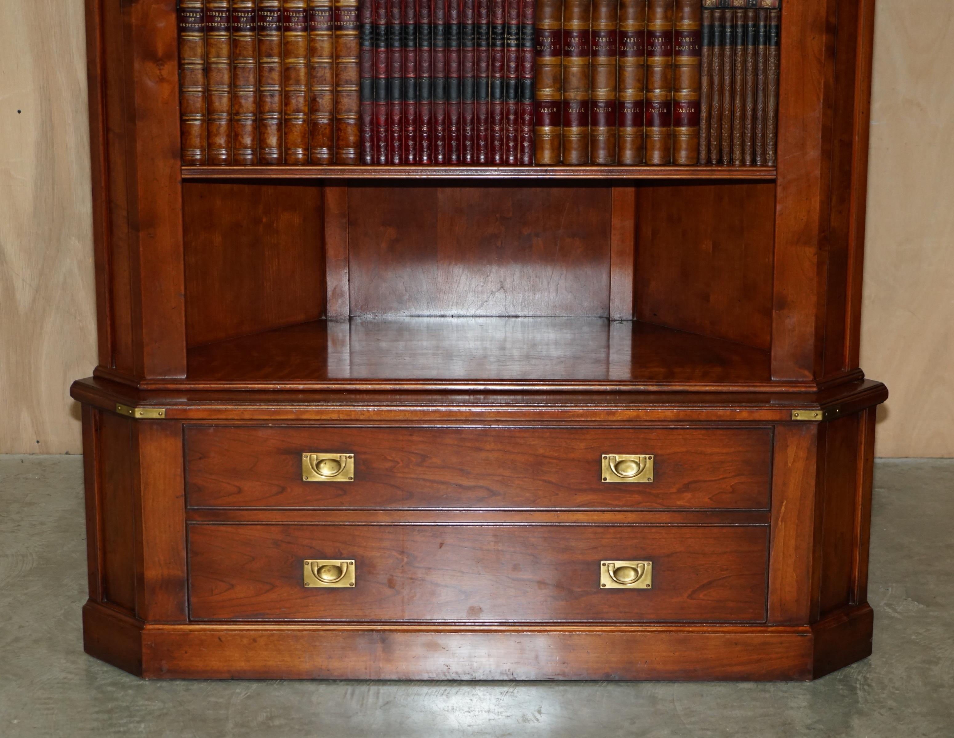 English 1 of 2 Harrods London Kennedy Hardwood Bookcase Home Bar Cabinet Faux Books For Sale