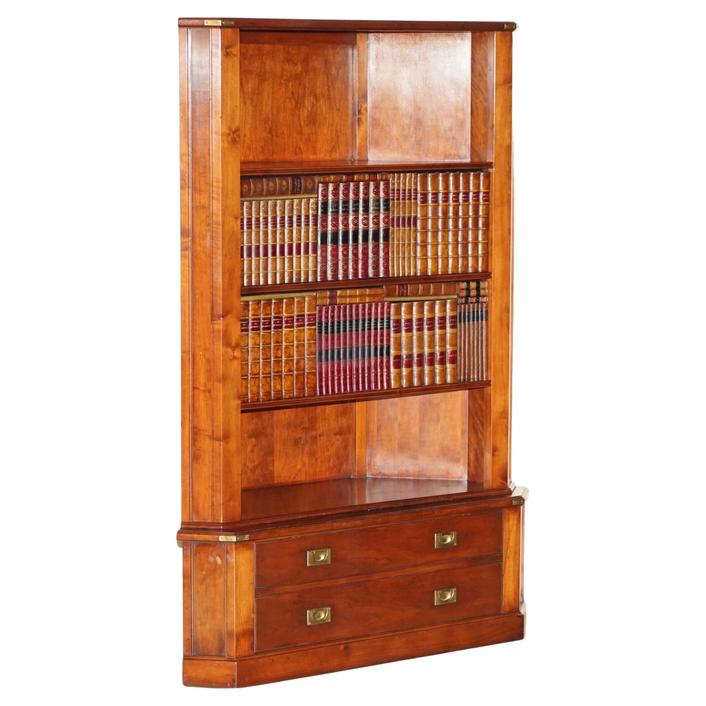 1 of 2 Harrods London Kennedy Hardwood Bookcase Home Bar Cabinet Faux Books For Sale
