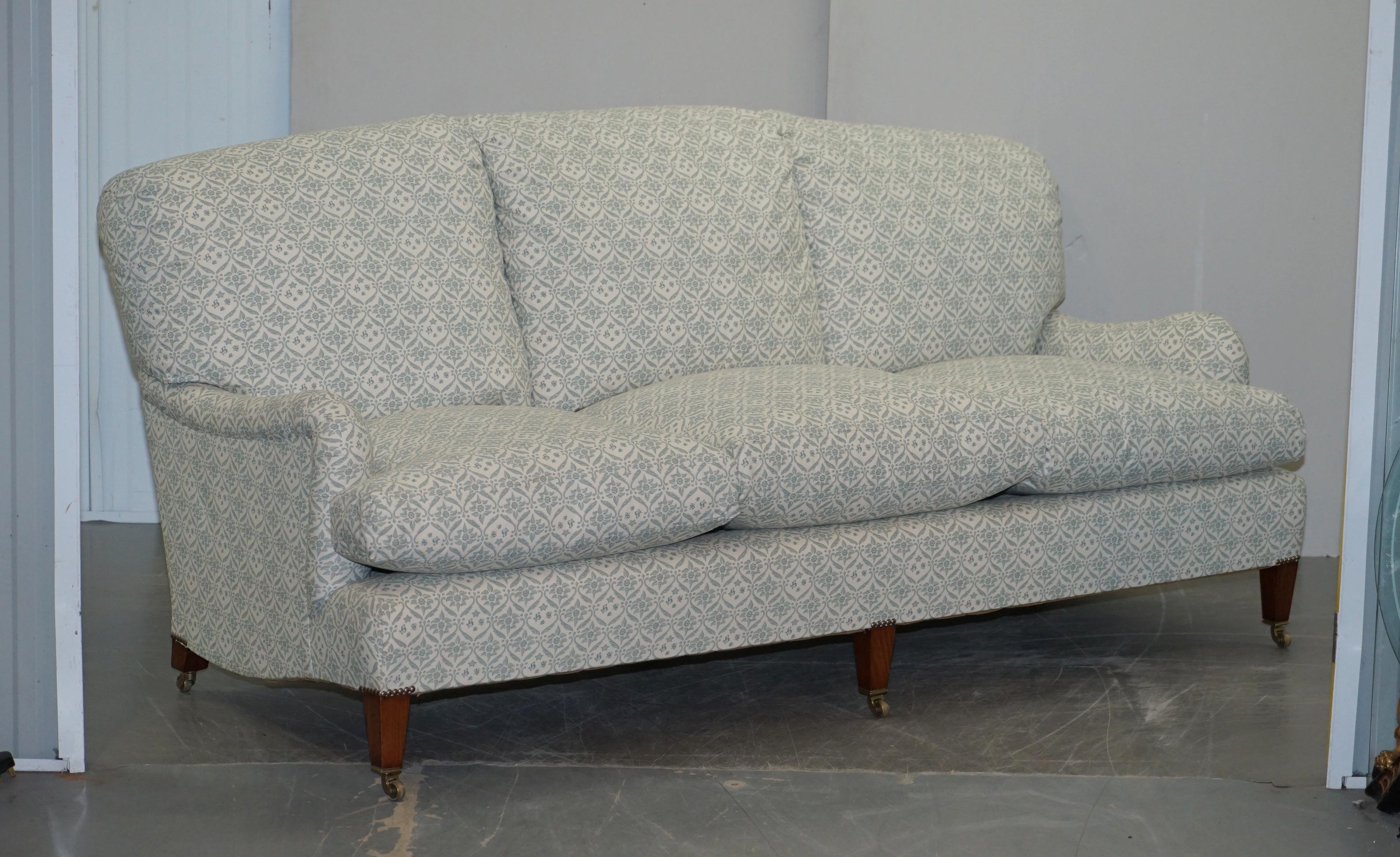 We are delighted to offer for sale 1 of 2 stunning exceptionally rare original Howard & Son’s sofas with the original ticking fabric 

This has to be the most comfortable sofa I have ever sat on, the back rest is fibre filled so its like a seat