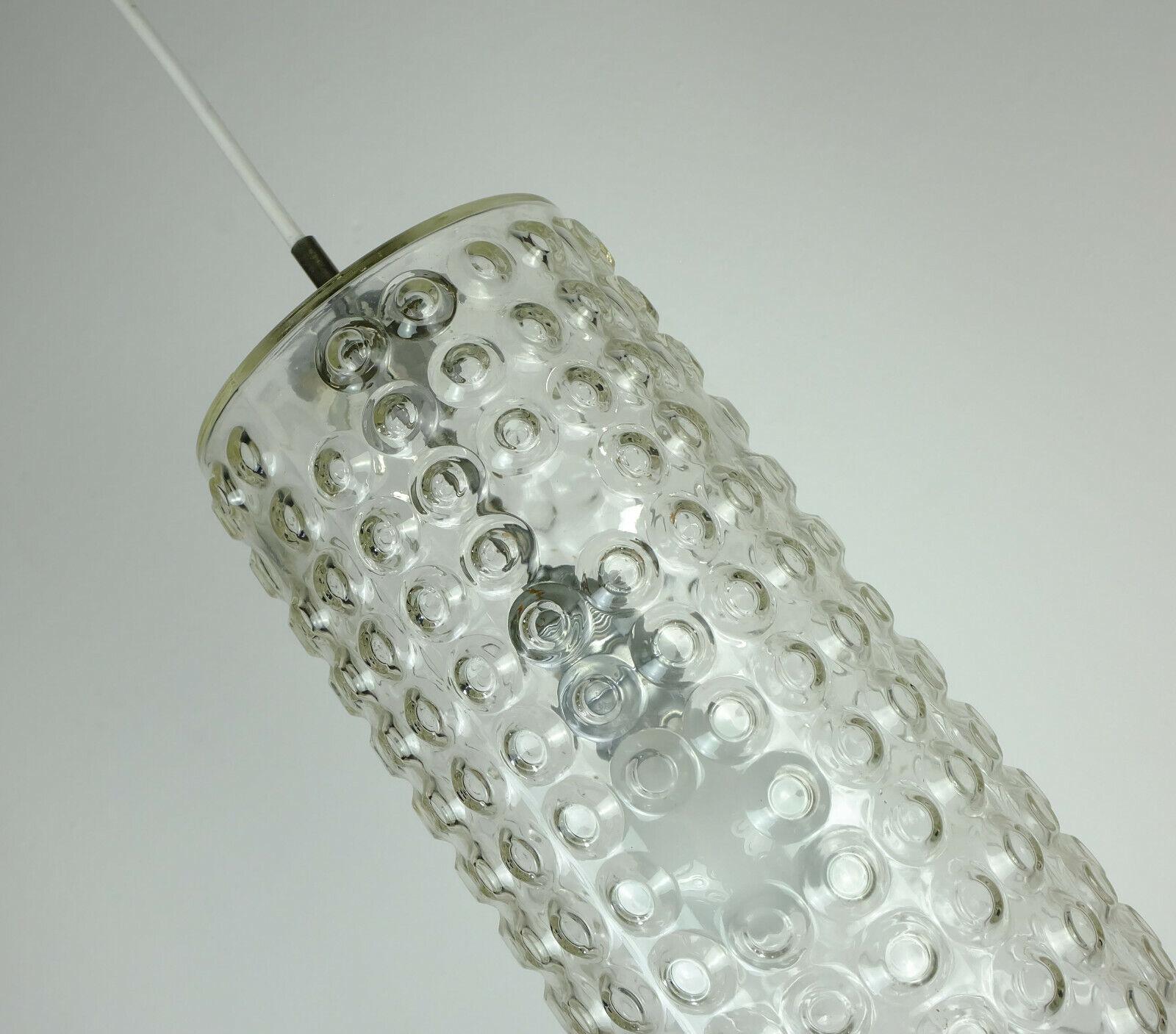 Mid-20th Century 1 of 2 Huge Cylindrical Pendant Light Staff Rolf Krueger 1967 Bubble Glass  For Sale
