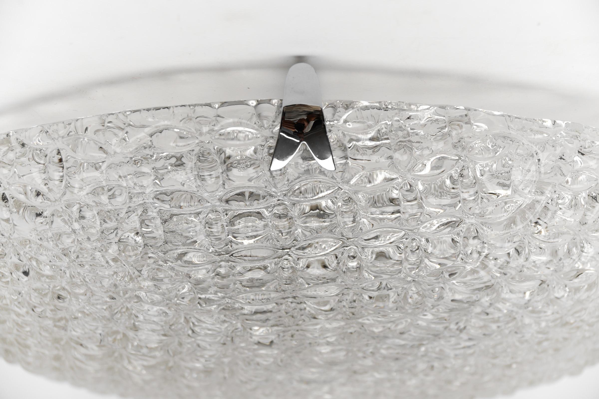 1. of 2 Huge Glass Rings Flush Mount by Kaiser Leuchten, 1960s Germany For Sale 8