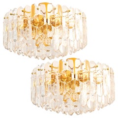 1 of 2 Huge Kalmar "Palazzo" Light Fixtures or Flushmount Gilt Brass and Glass 1 of 2 Huge Kalmar "Palazzo" Light Fixtures or Flushmount Gilt Brass and Glass