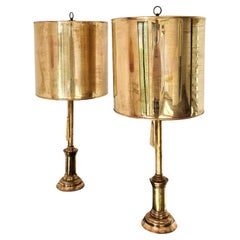 1 of 2 Huge Mid Century Bronze Table Lamps attr. to Maison Charles, France 1960