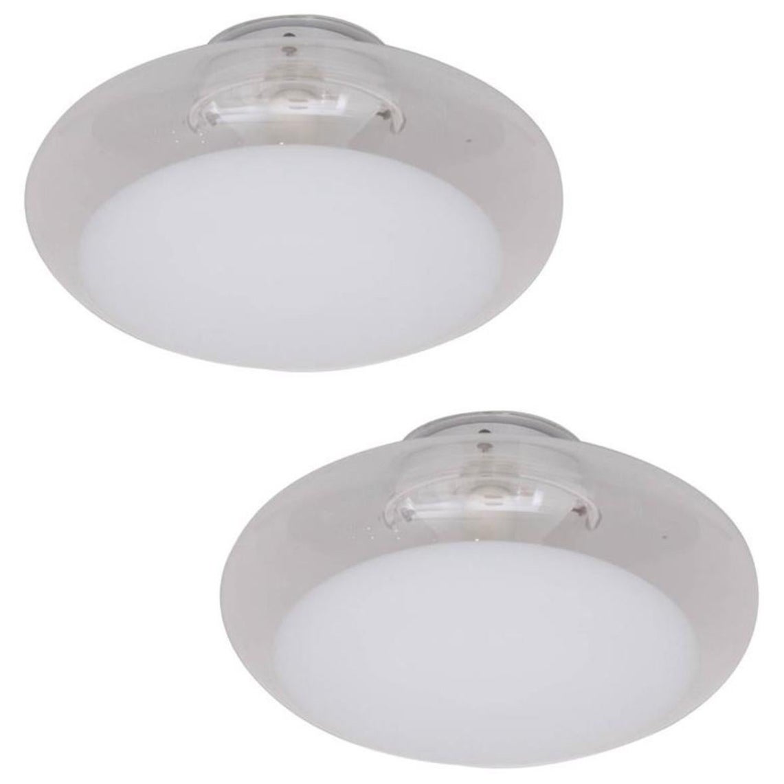 1 of 2  Huge Pamio and Toso Murano Flush Mounts for Leucos, Italy, 1970s