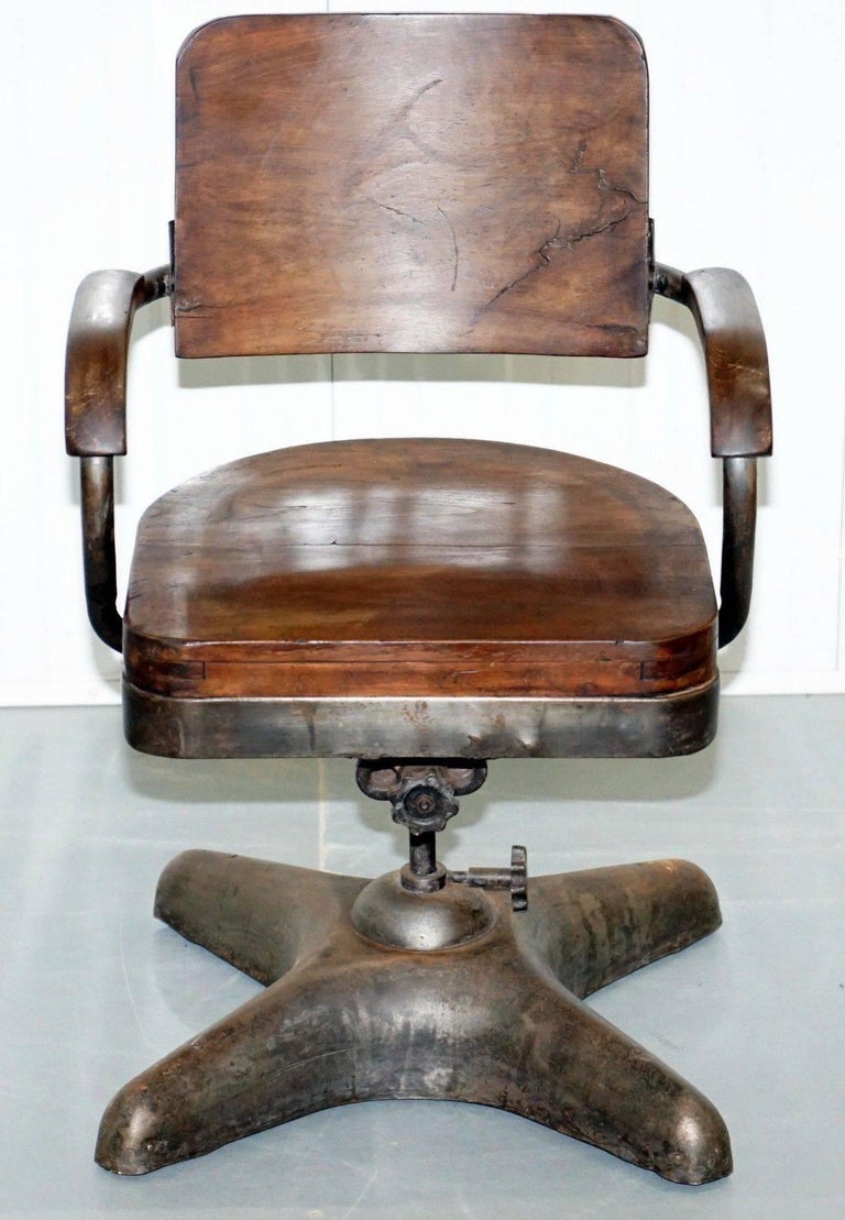 1 of 2 Industrial Steel Tankers Office Chairs Restored Timber Seriously