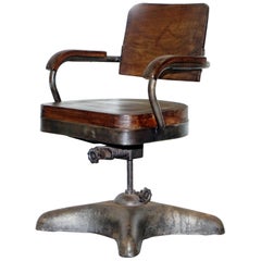 Used 1 of 2 Industrial Steel Tankers Office Chairs Restored Timber Seriously Cool