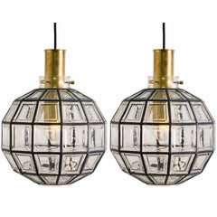 1 of 2 Iron and Bubble Glass Chandeliers, Limburg