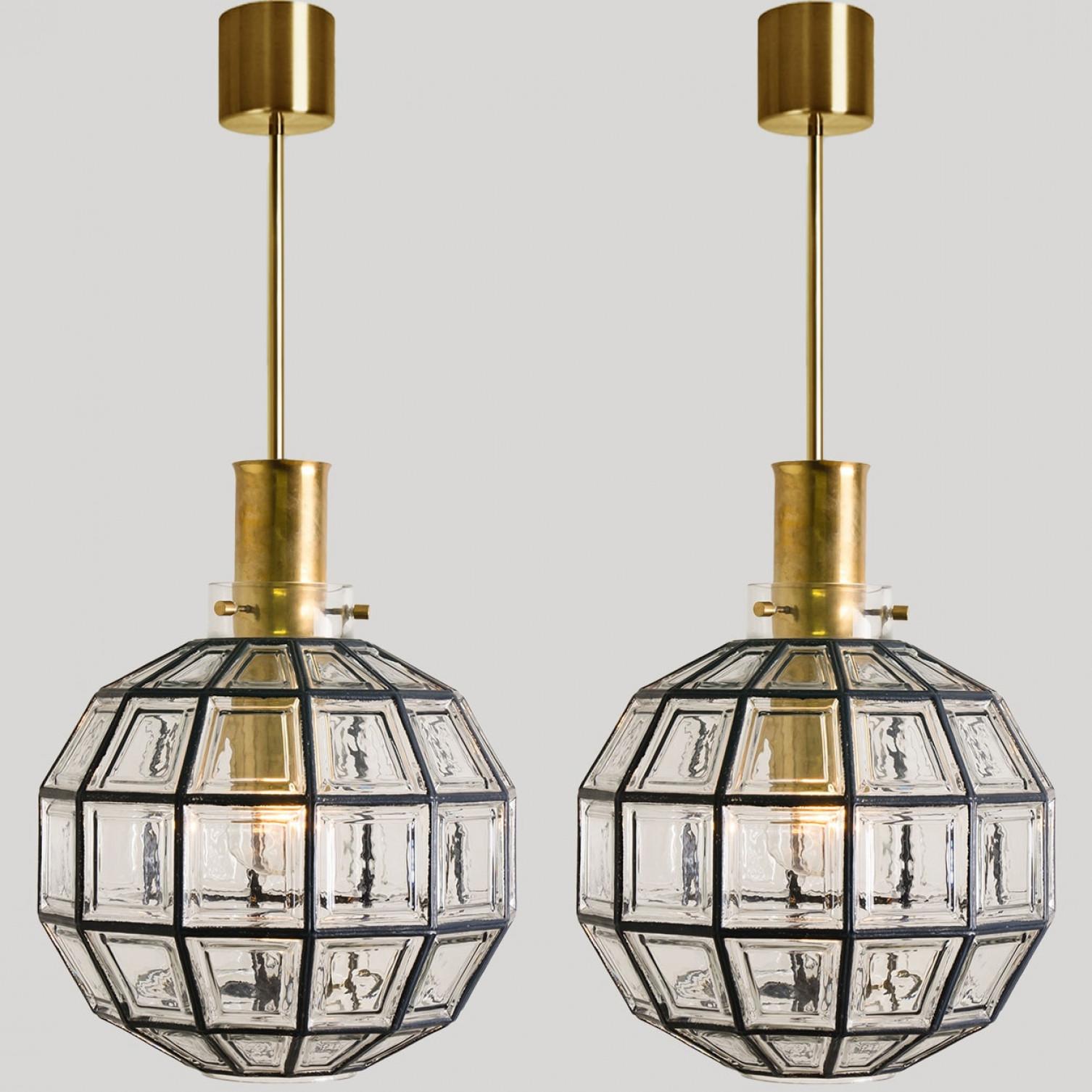 1 de 2 Lámparas de Hierro y Cristal Burbuja, Limburgo en Bueno estado para la venta en Rijssen, NL