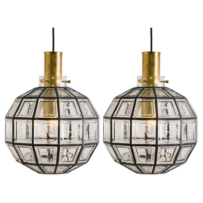 1 of 2 Iron and Bubble Glass Chandeliers, Limburg