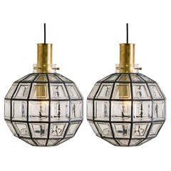 1 of 2 Iron and Bubble Glass Chandeliers, Limburg