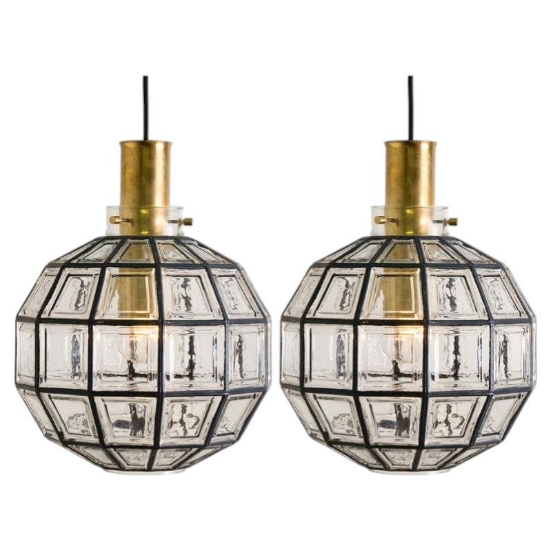1 of 2 Iron and Bubble Glass Chandeliers, Limburg For Sale