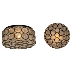 1 of 2 Iron and Clear Glass Ceiling Light by Limburg, Germany, 1960s
